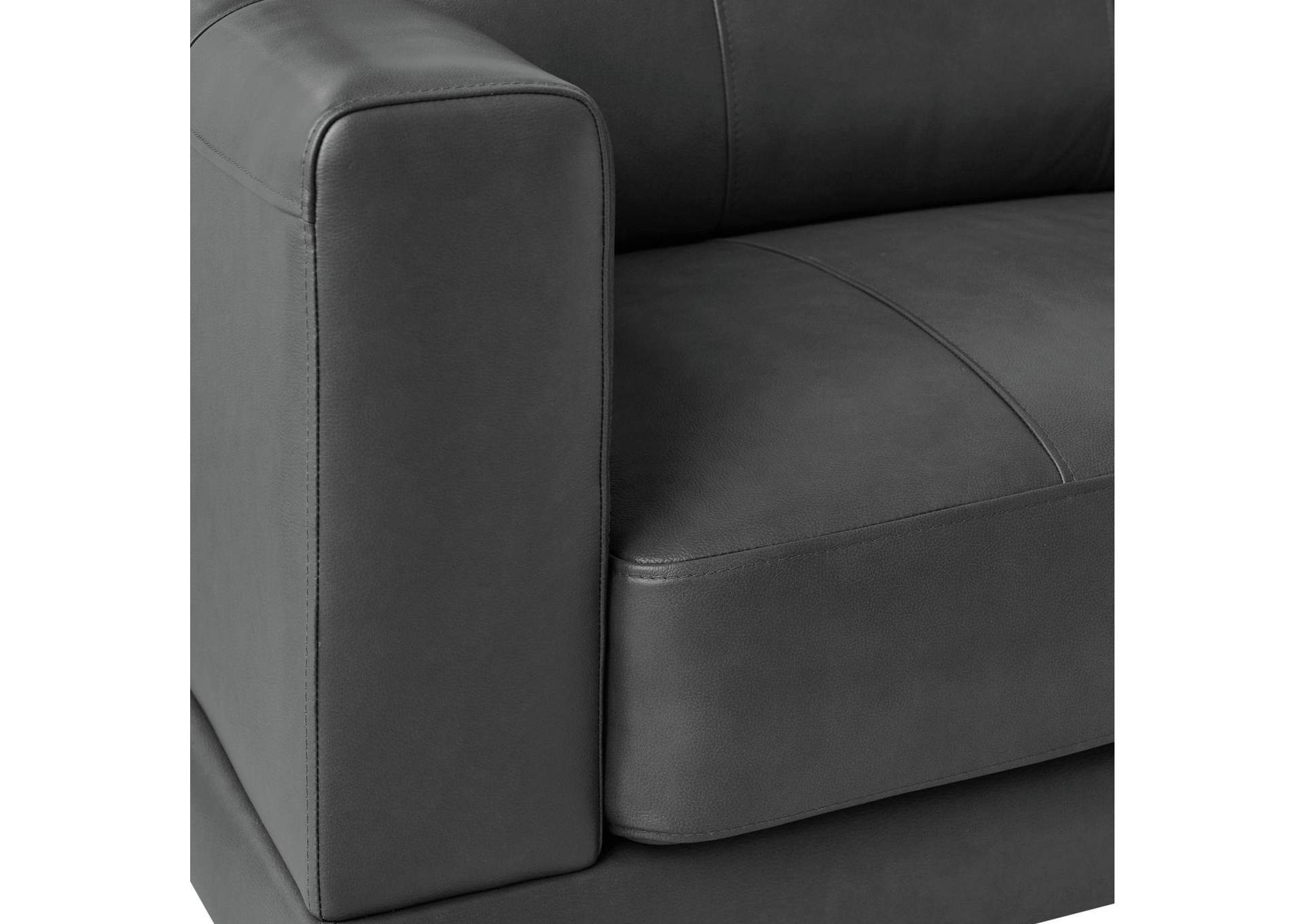 Hampton Loveseat In Fiero Charcoal Top Grain - Pvc image 5