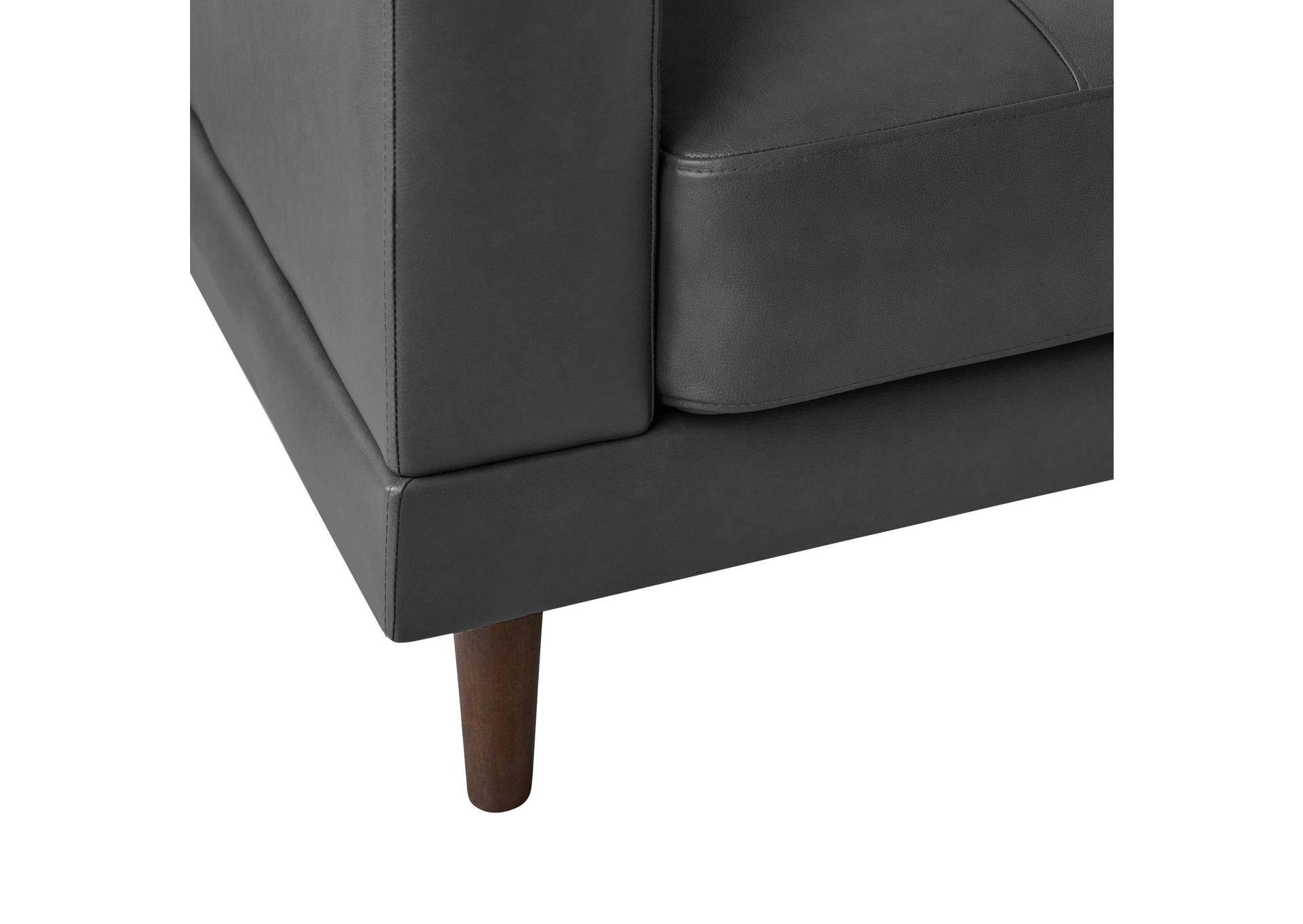 Hampton Loveseat In Fiero Charcoal Top Grain - Pvc image 6