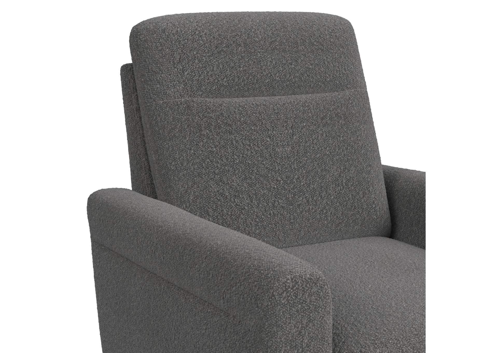 Hawk Accent Arm Chair With Memory Foam In 8077 Boucle Grey Espresso