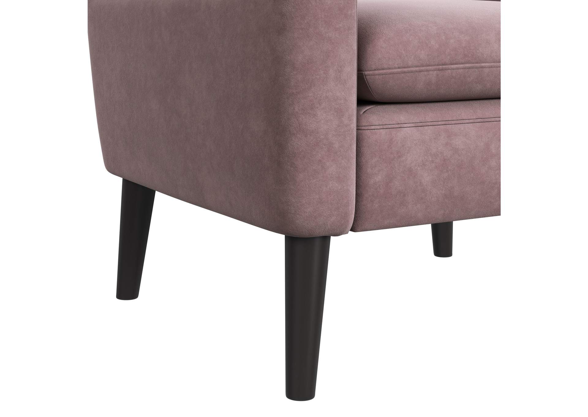 Hawk Accent Arm Chair With Memory Foam In Radiance Blush Espresso
