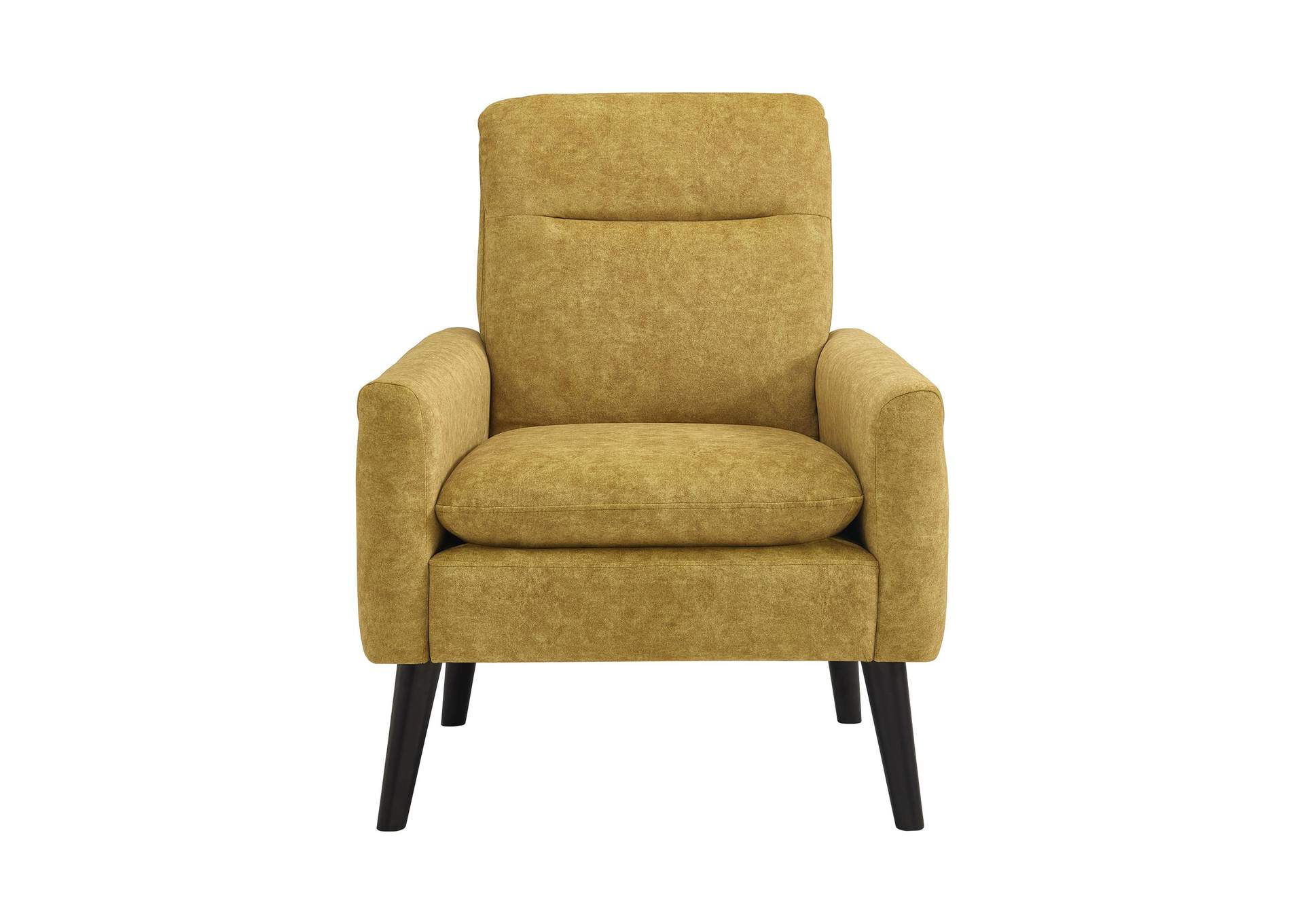 Hawk Accent Arm Chair With Memory Foam In Radiance Yellow Espresso image 6