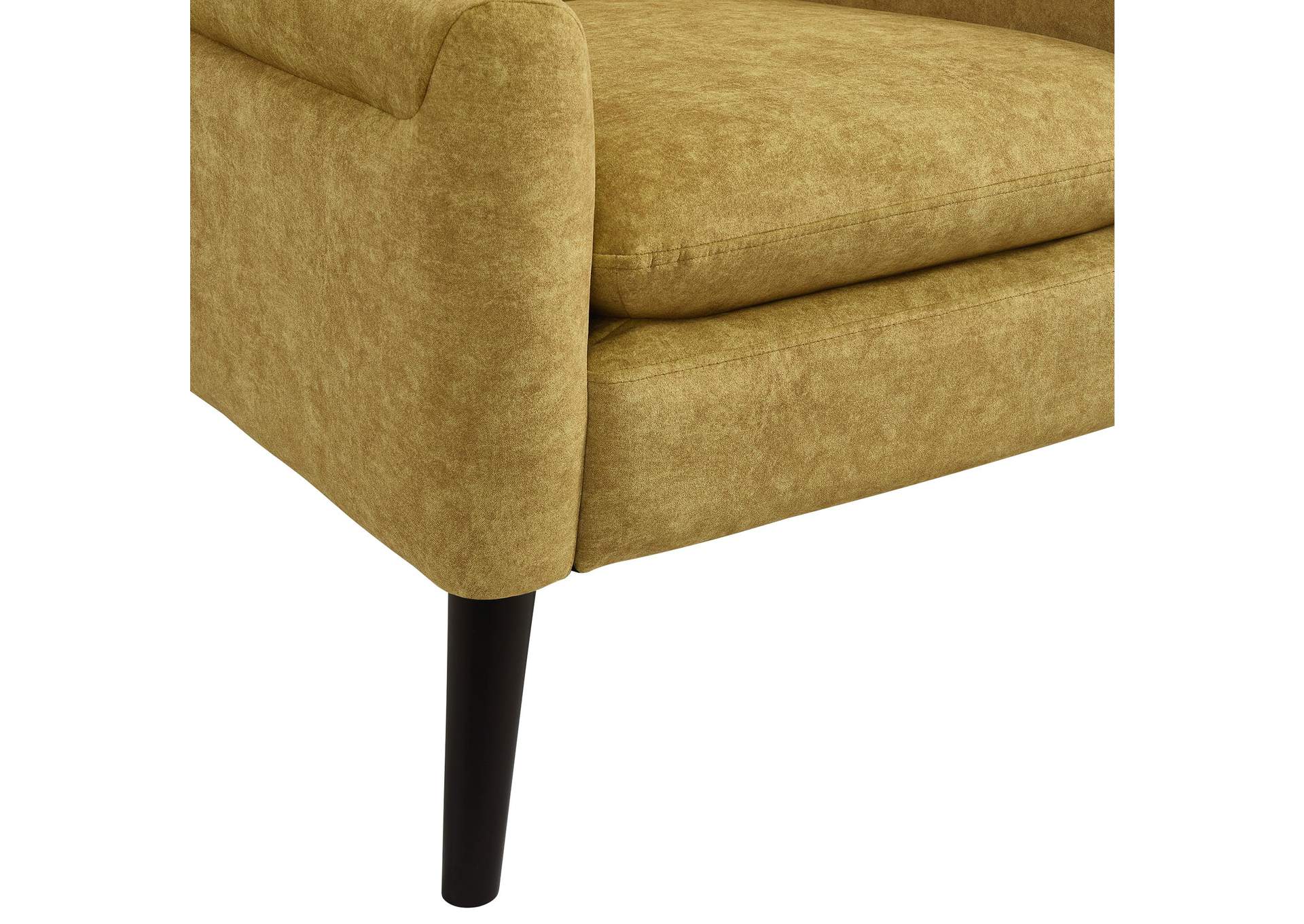 Hawk Accent Arm Chair With Memory Foam In Radiance Yellow Espresso image 4