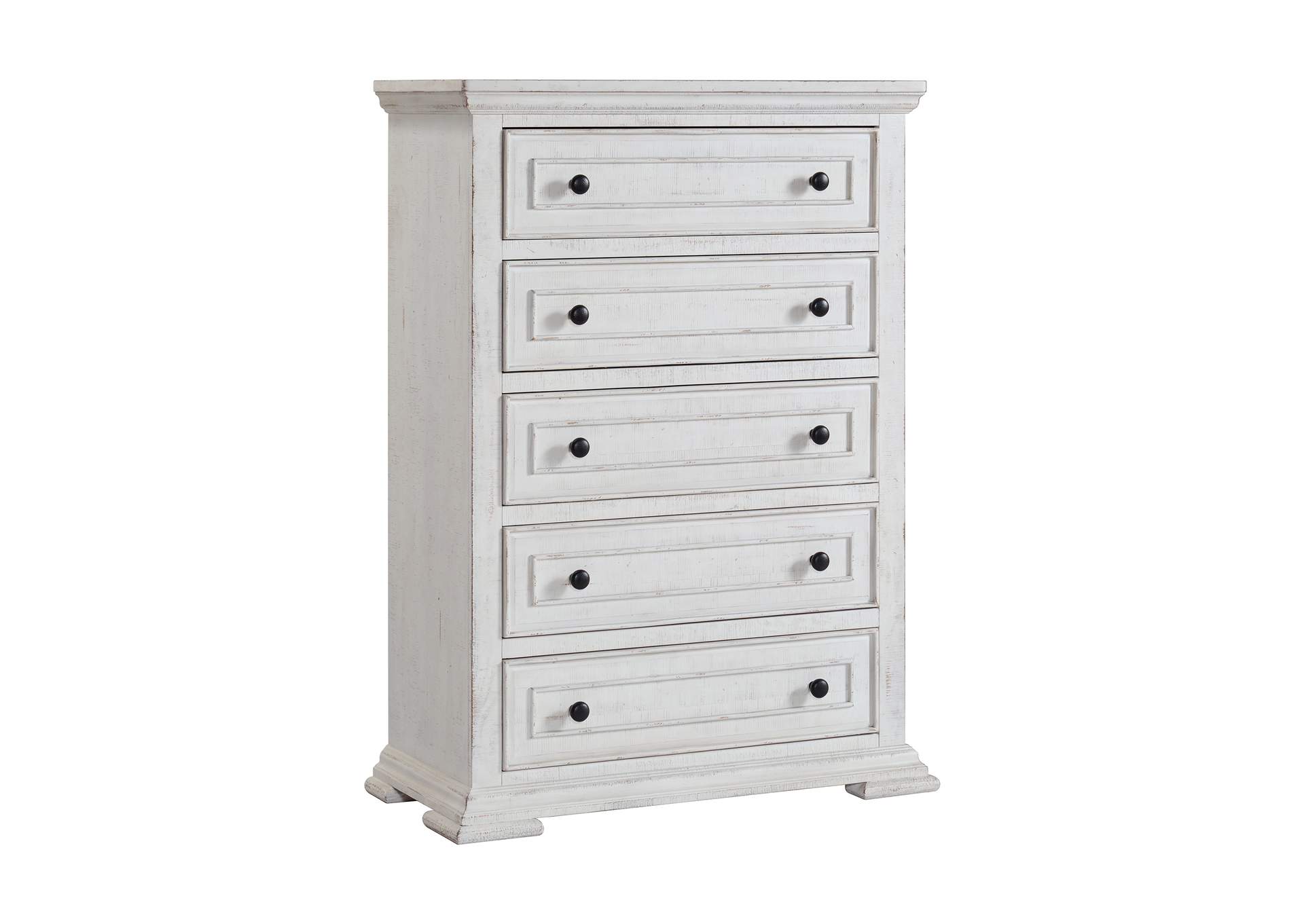 Heather 5 - Drawer Chest In Rustic White image 3