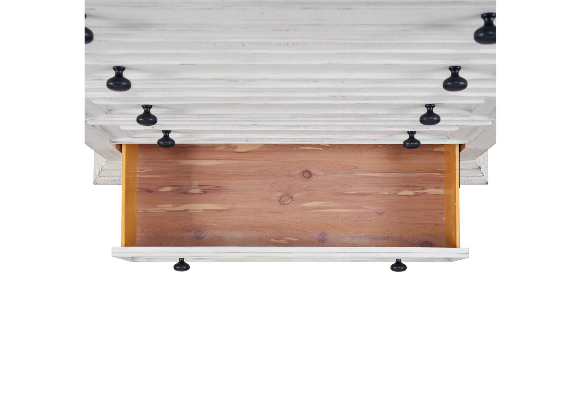 Heather 5 - Drawer Chest In Rustic White image 6