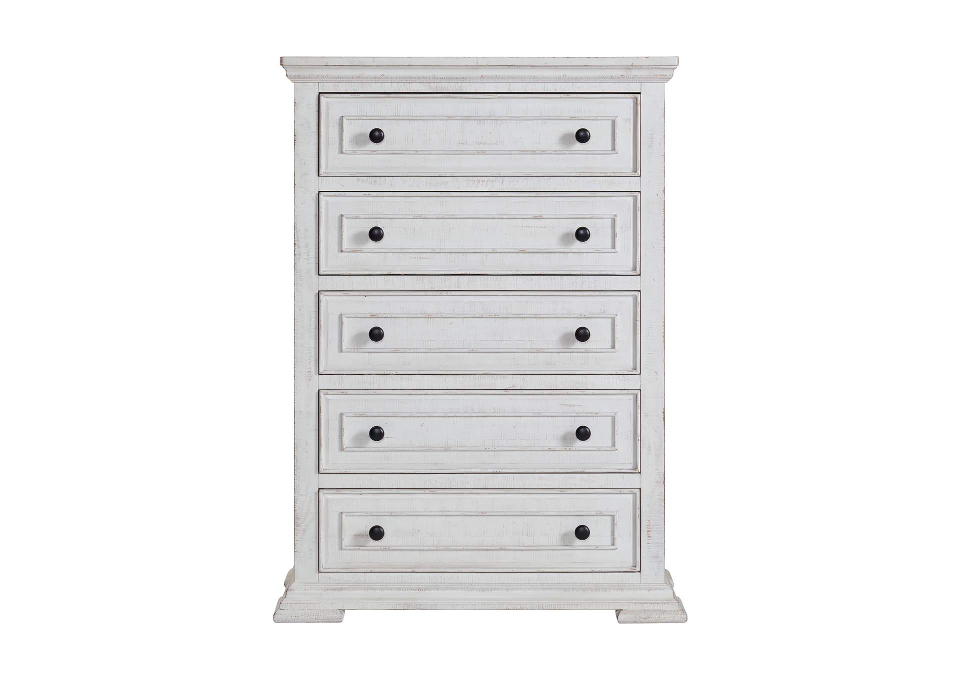 Heather 5 - Drawer Chest In Rustic White image 4