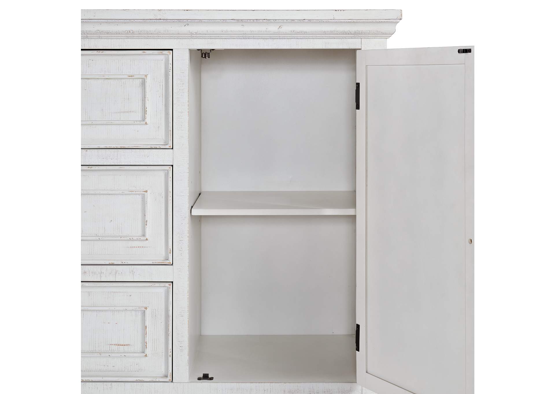 Heather Queen Panel 3 Piece Bedroom Set In Rustic White image 14
