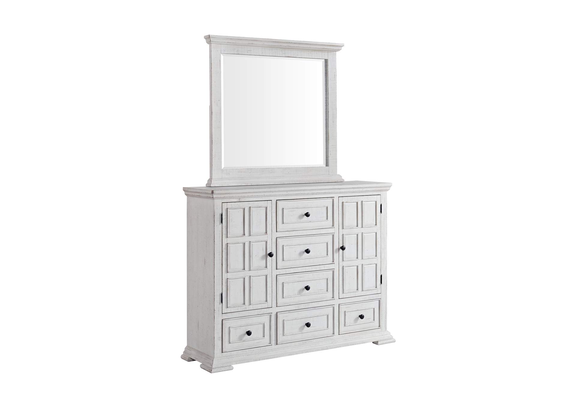 Heather Queen Panel 5 Piece Bedroom Set In Rustic White image 22