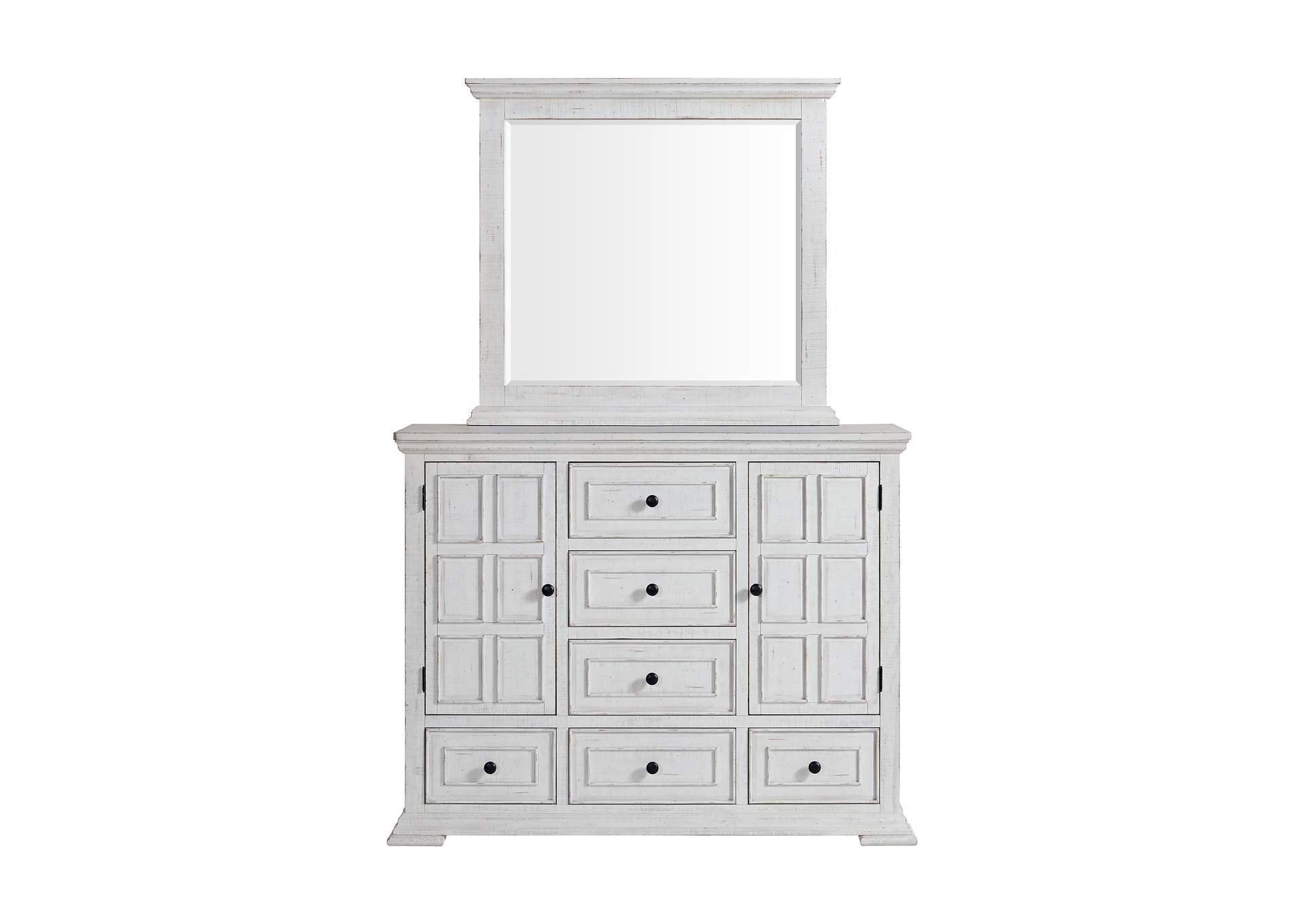 Heather Dresser And Mirror Set In Rustic White image 4
