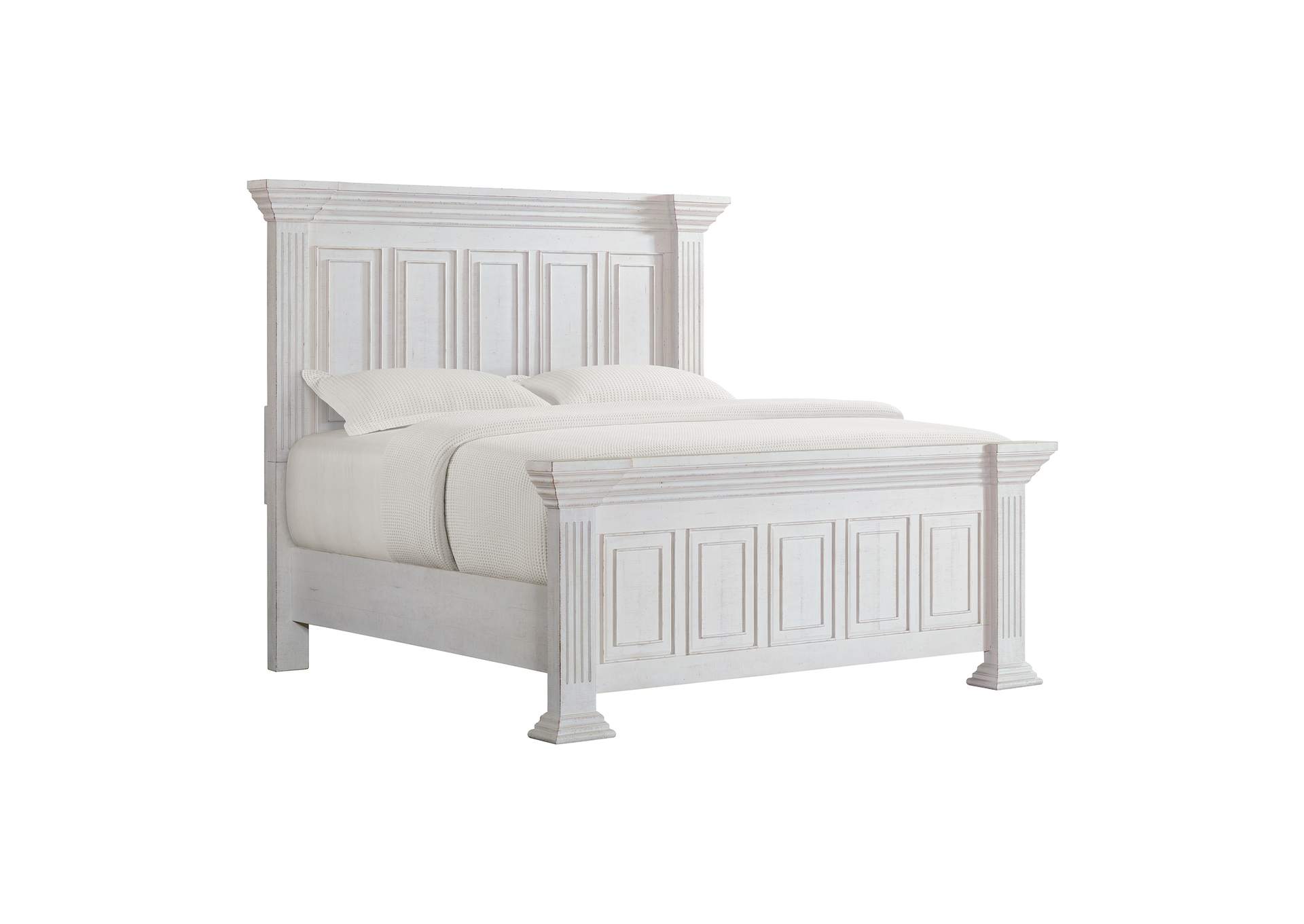 Heather King Panel Bed In Rustic White image 3