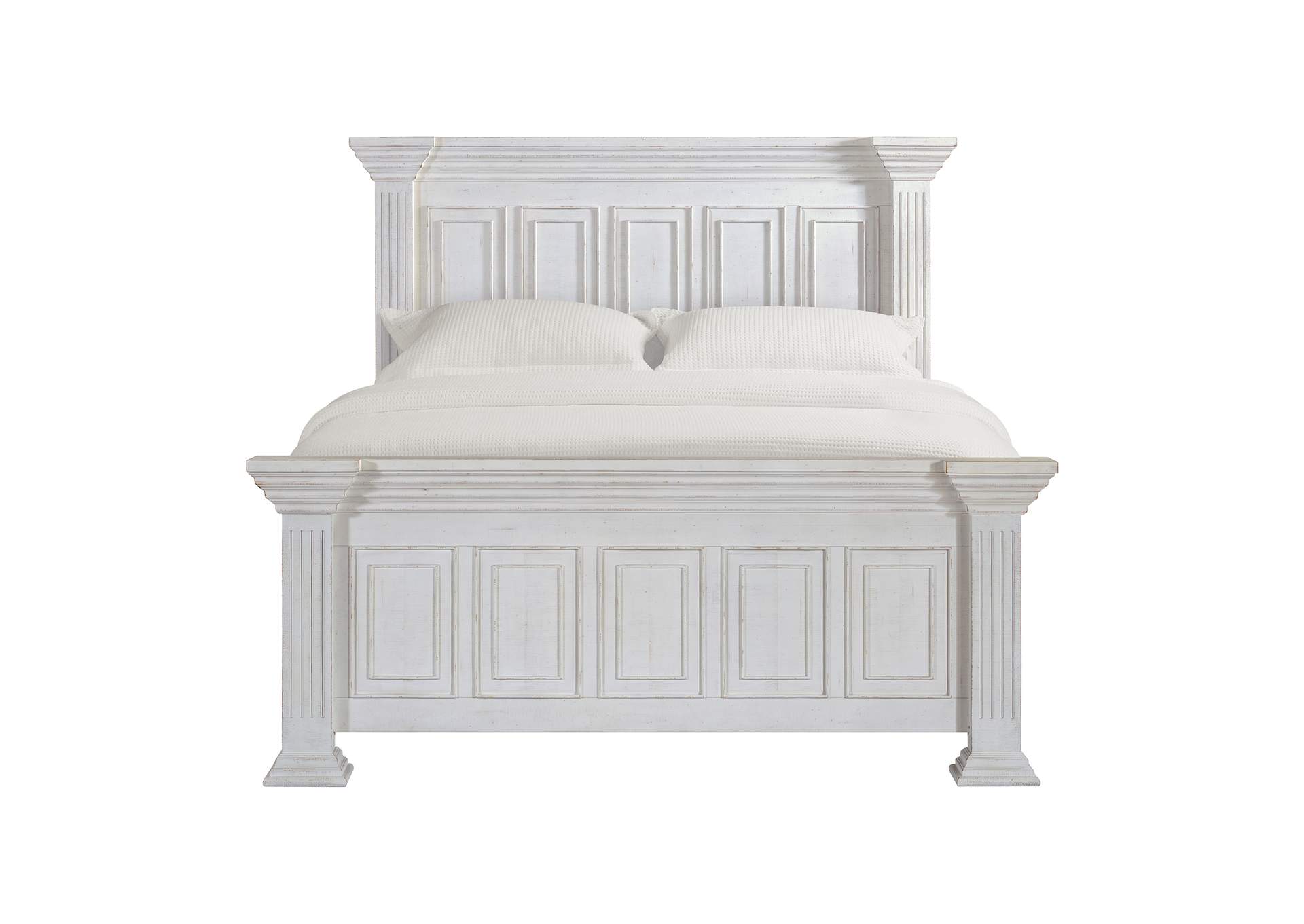 Heather King Panel Bed In Rustic White image 4