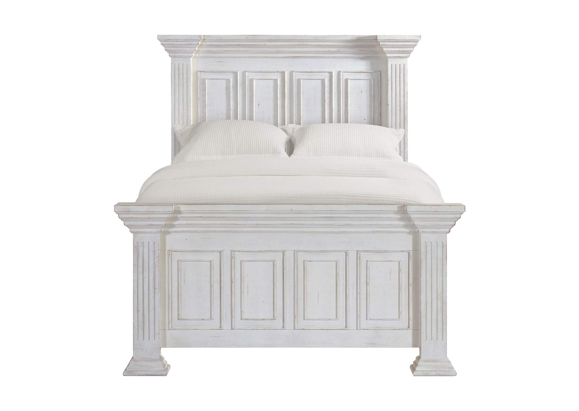 Heather Queen Panel Bed In Rustic White image 4