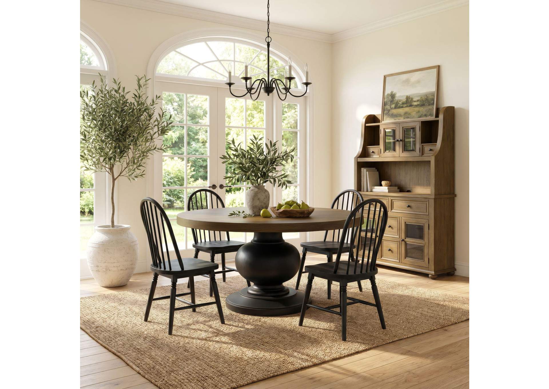 Heritage Home Windsor Side Chair With Leveler In Black 2 Per Carton image 1