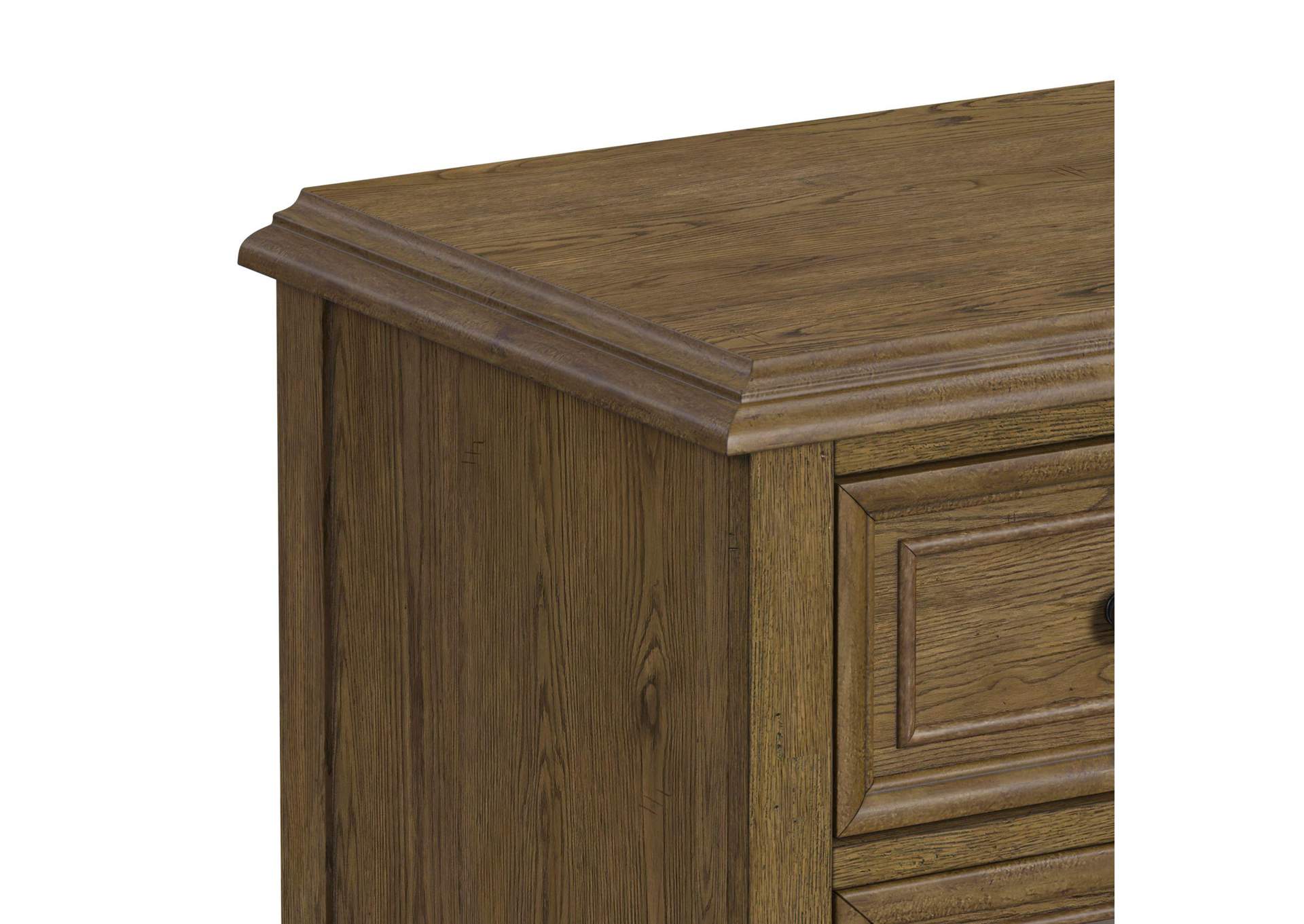 Heritage Home Nightstand With Usbc In Oak Brown image 3