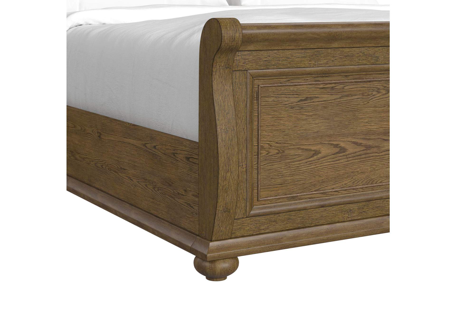 Heritage Home King Sleigh Bed In Oak Brown image 4