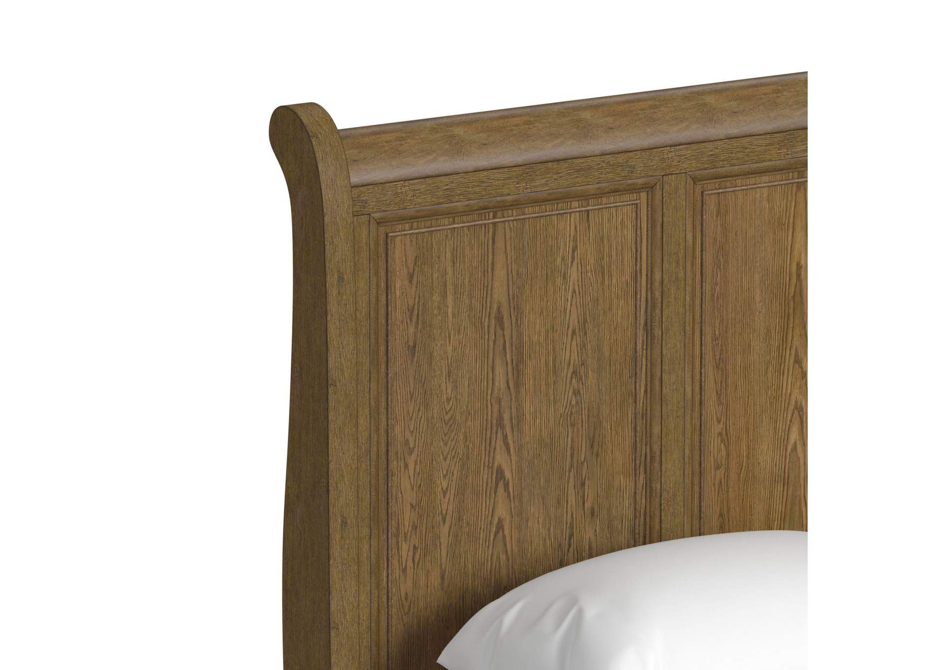 Heritage Home King Sleigh Bed In Oak Brown image 3