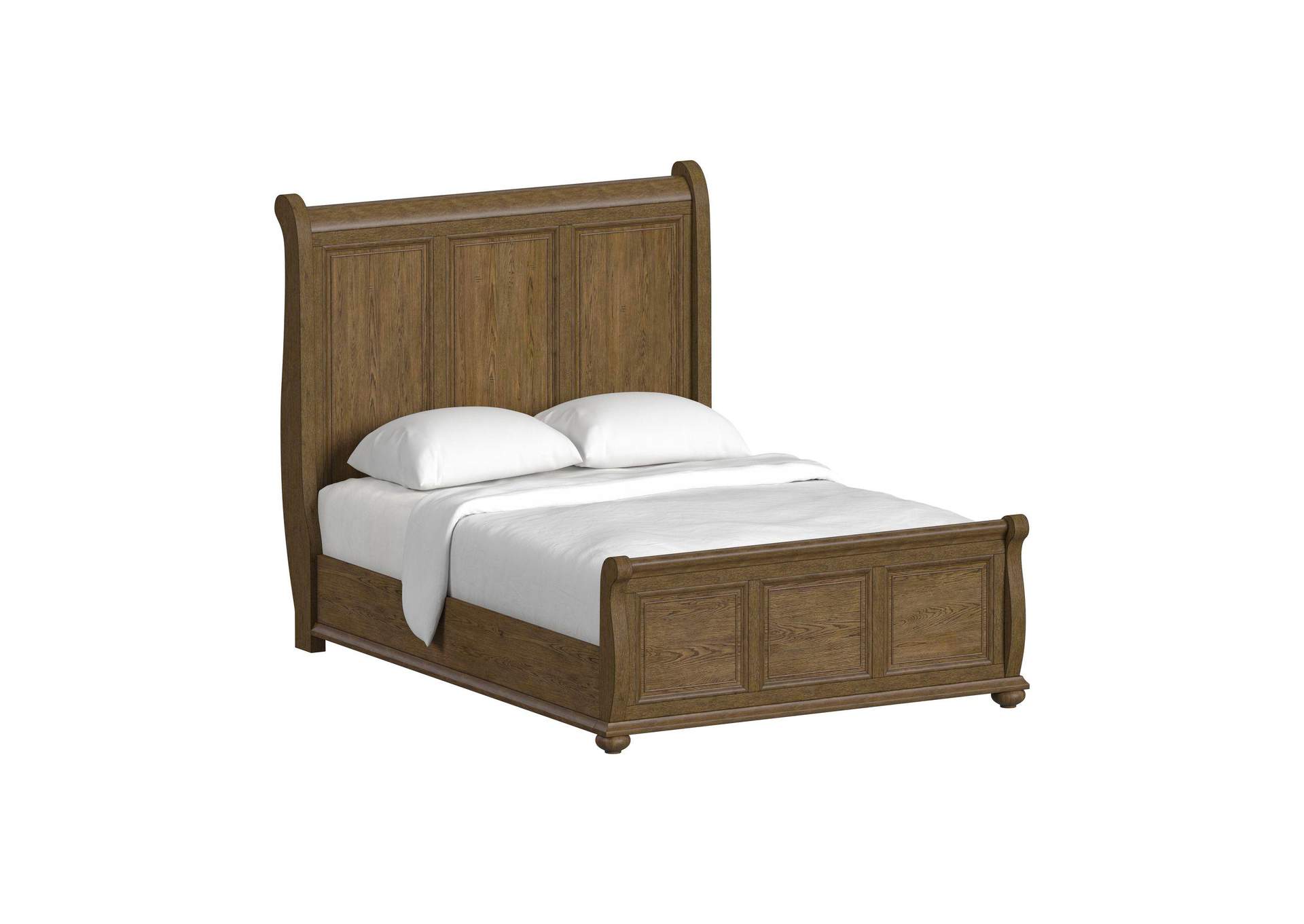 Heritage Home Queen Sleigh Bed In Oak Brown image 5