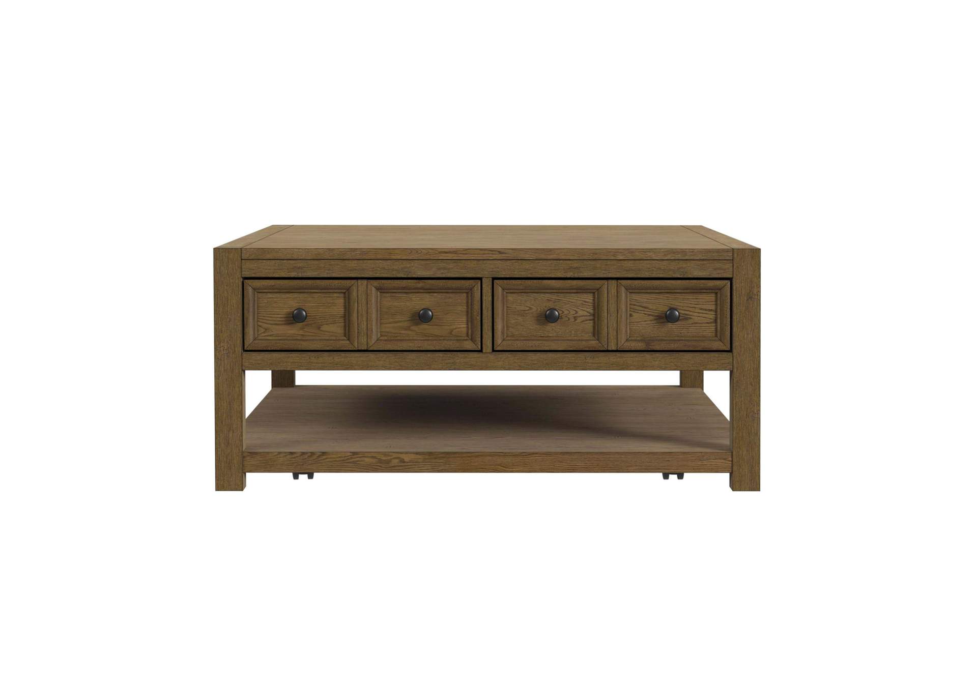 Heritage Home Square Coffee Table With Casters In Oak Brown image 7