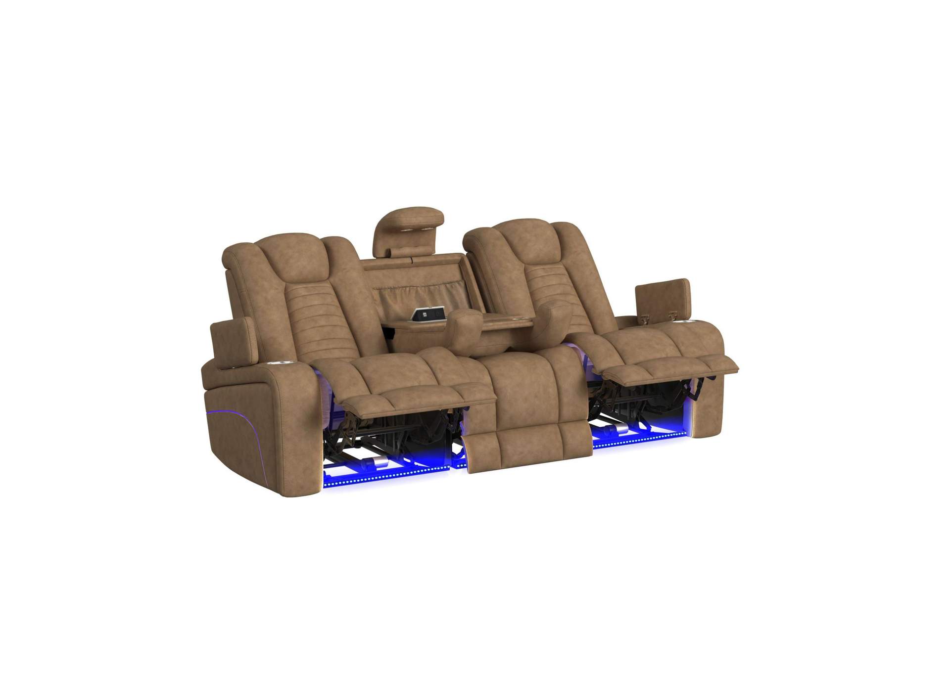 High Lander P3 Sofa With Ddt Pws Wireless Charger Led Bottom Arm Reading Heat Massage In Simba Saddle image 4