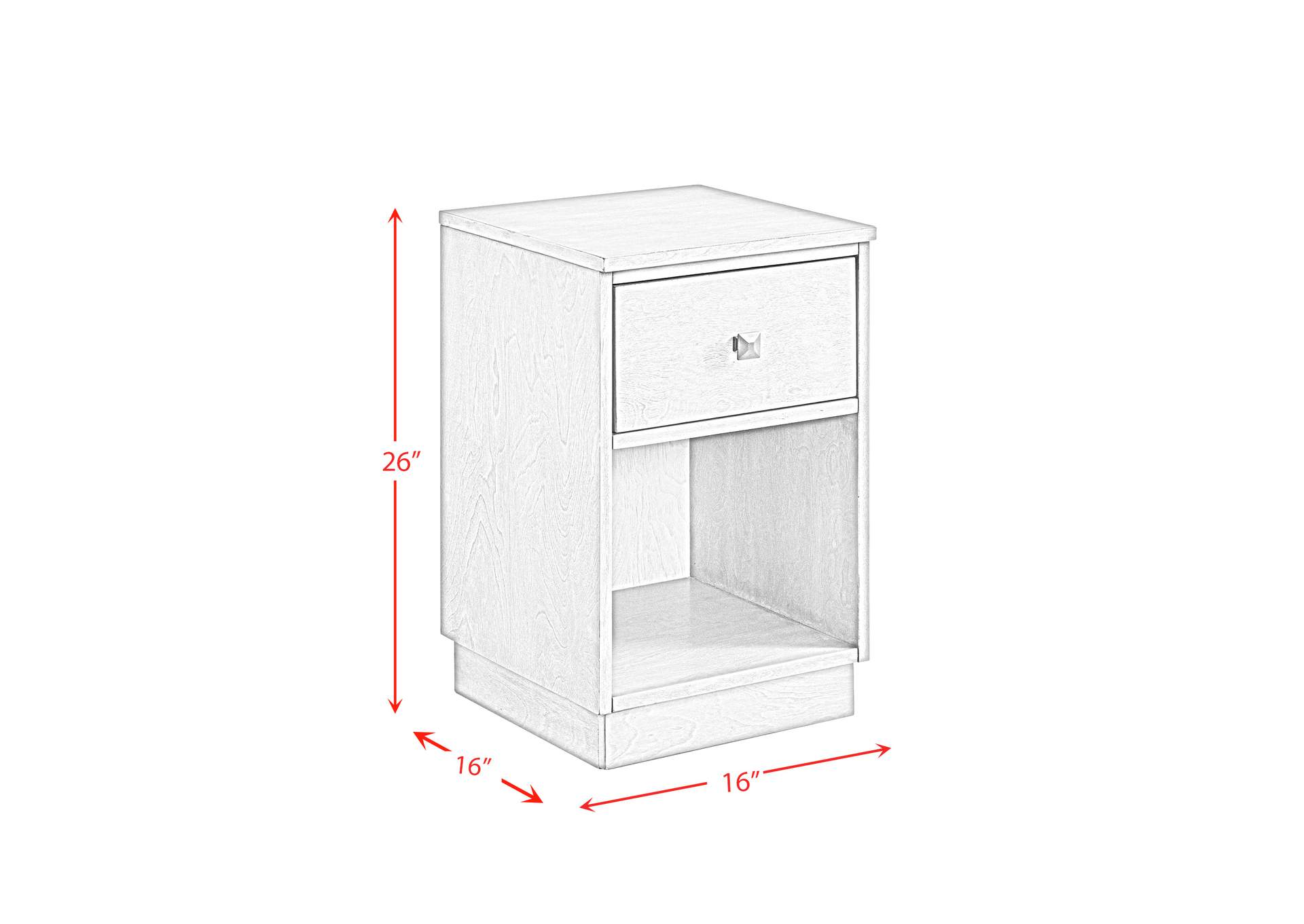 Holly Side Table With Power Port USB In White 3A