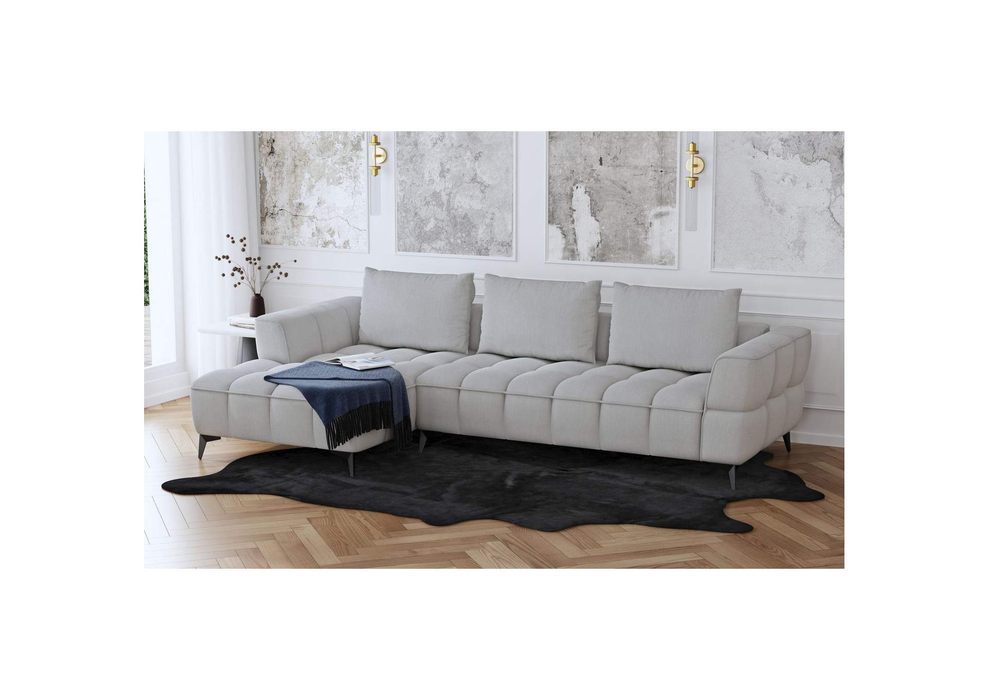 Hollywood Right Hand Facing Loveseat In Maverick Grey image 1