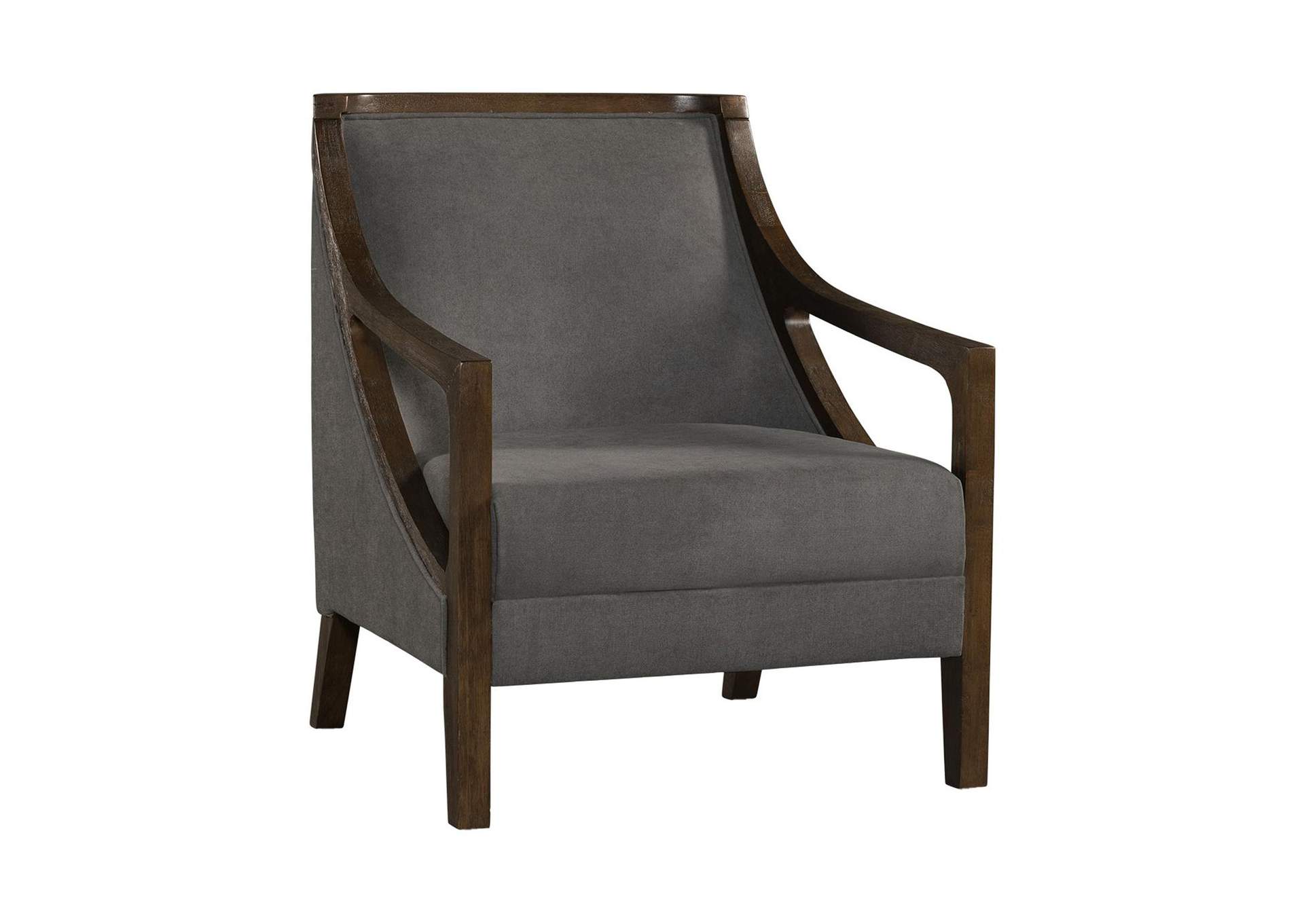 Hopkins Chair With Brown Arm Columbia Charcoal image 9