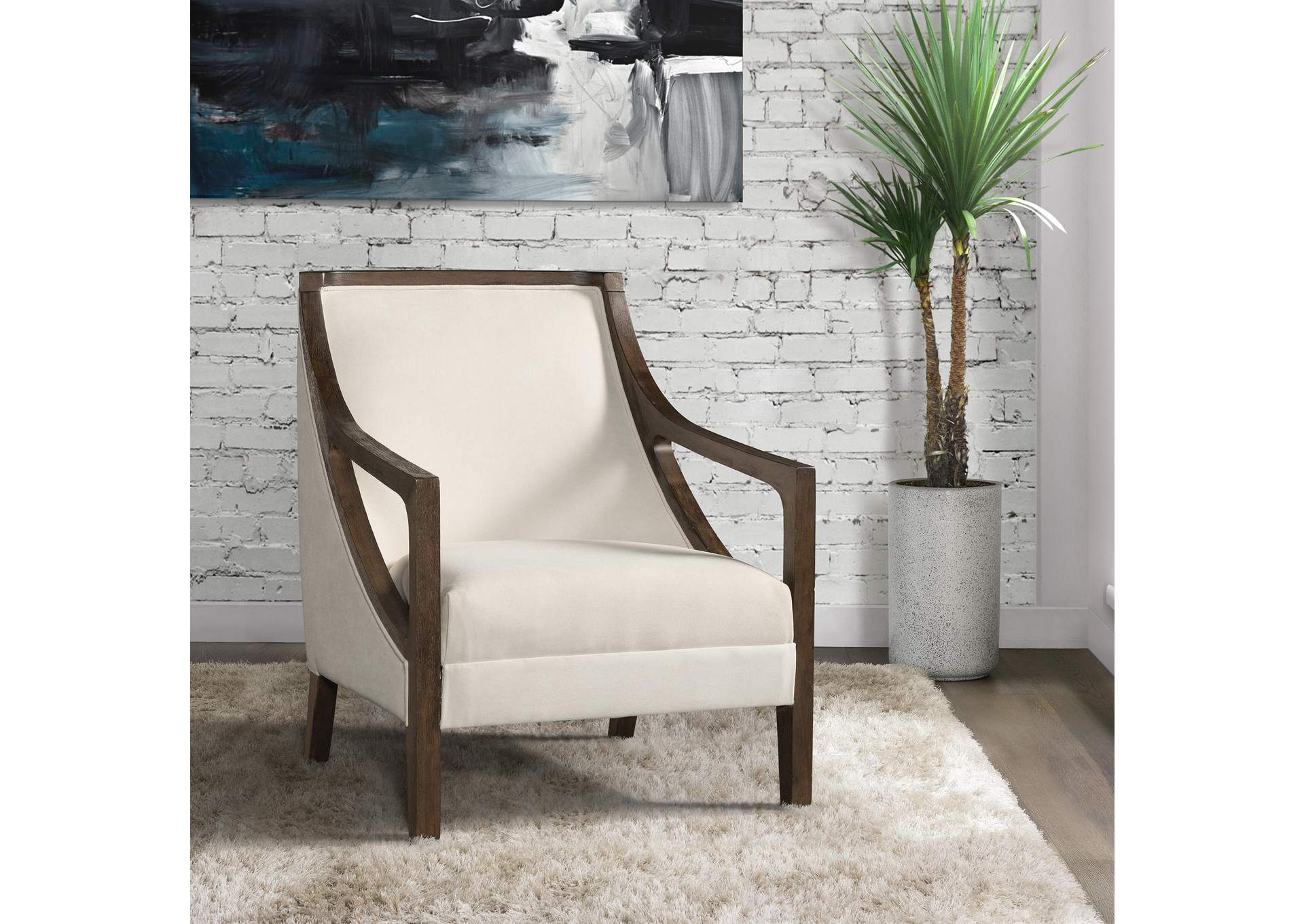 Hopkins Chair With Brown Arm Columbia Natural image 1