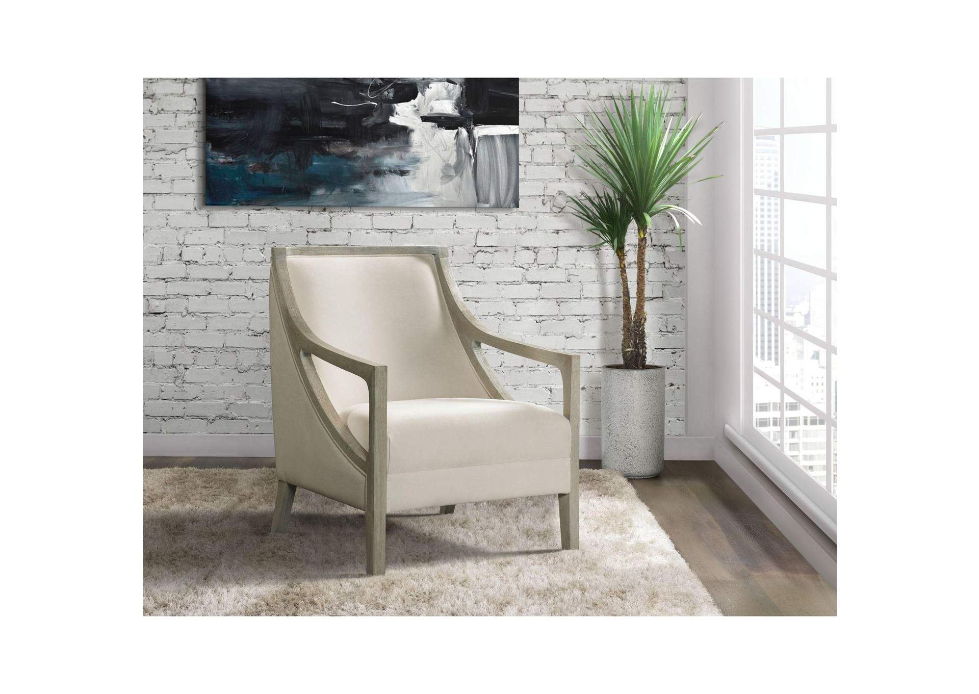 Hopkins Chair With White Wash Arm Columbia Natural image 1