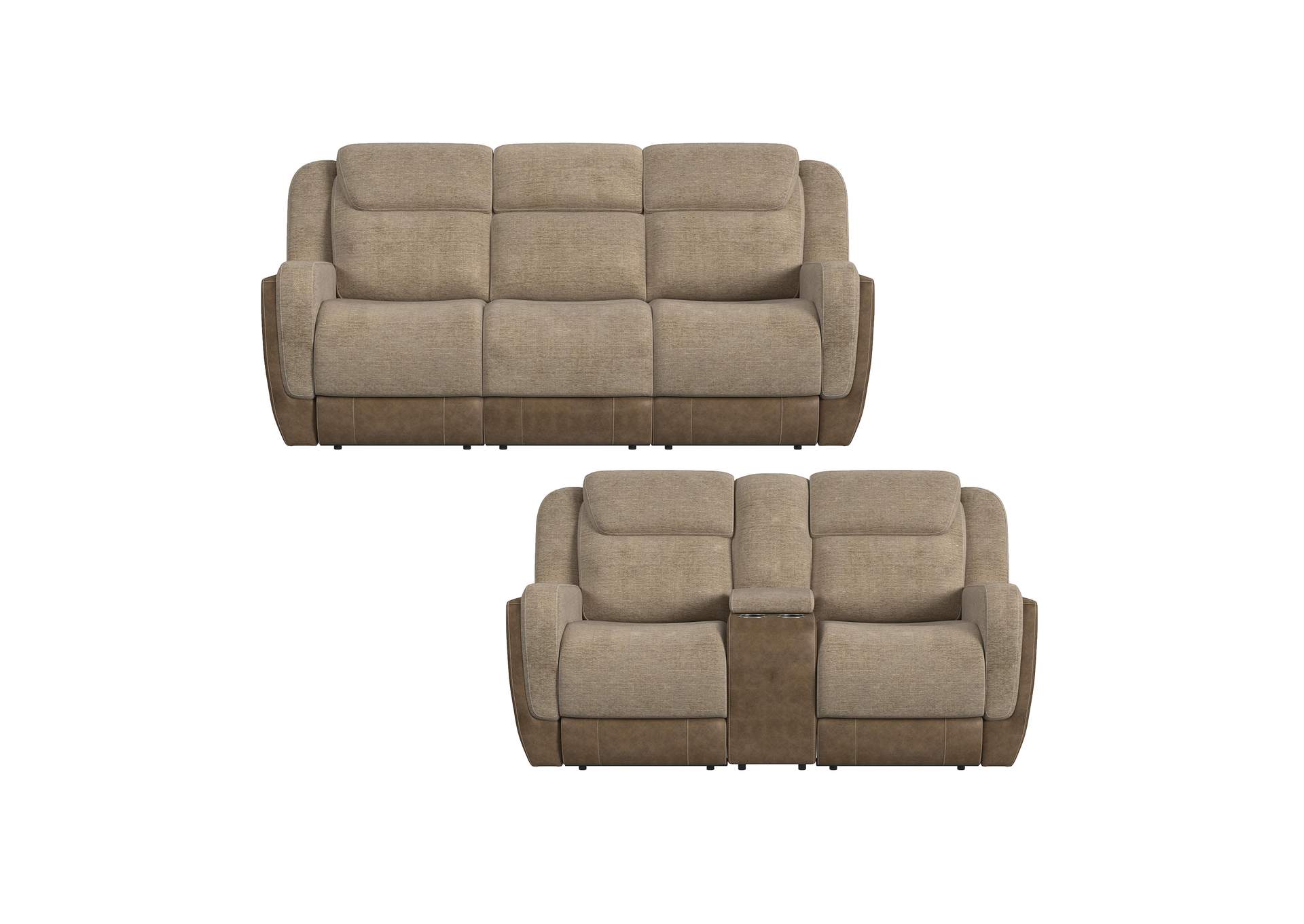 Hornet 2 Piece Living Room Set In Rancho Beige - Sofa Loveseat image 5