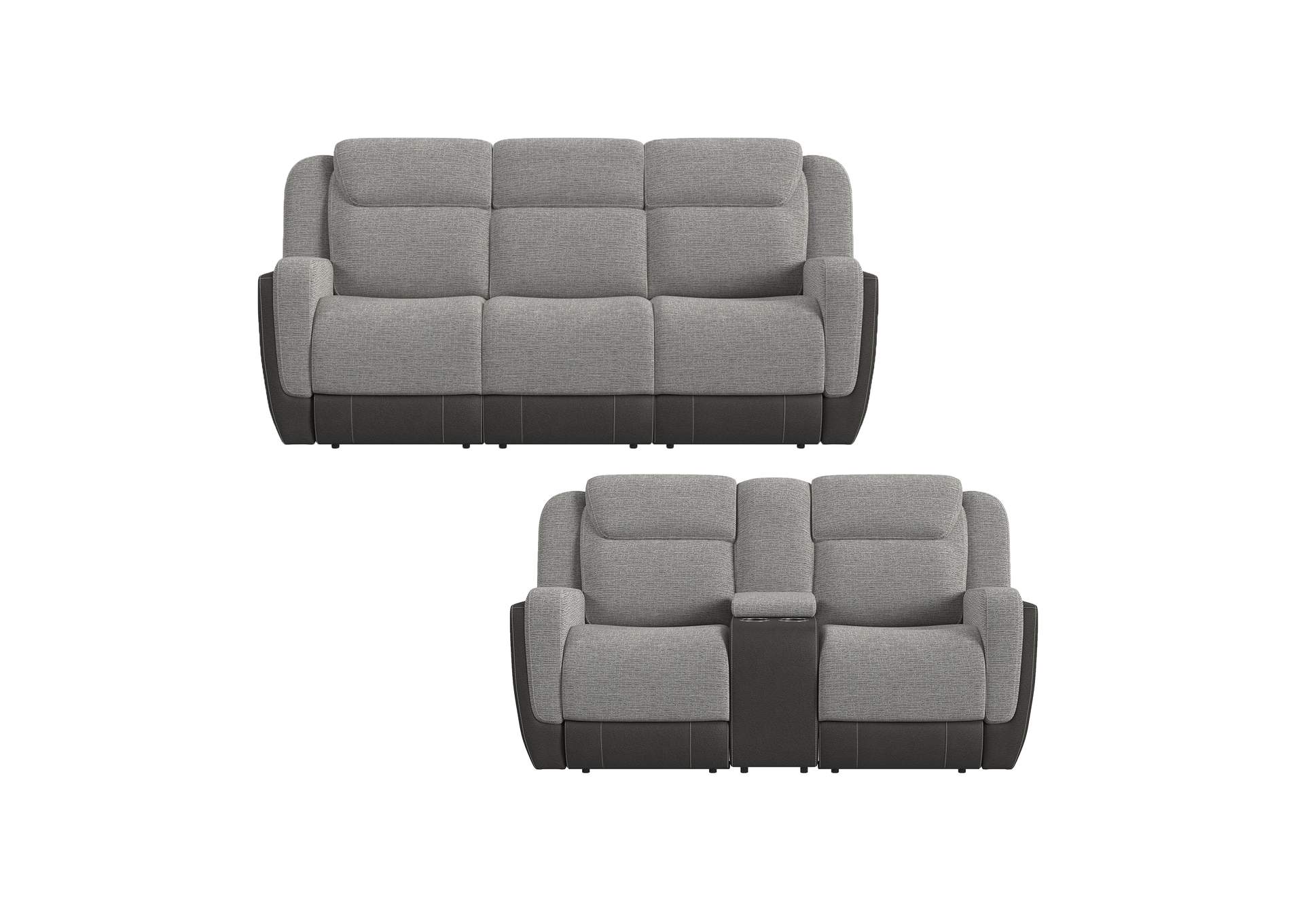 Hornet 2 Piece Living Room Set In Rancho Grey - Sofa Loveseat image 5
