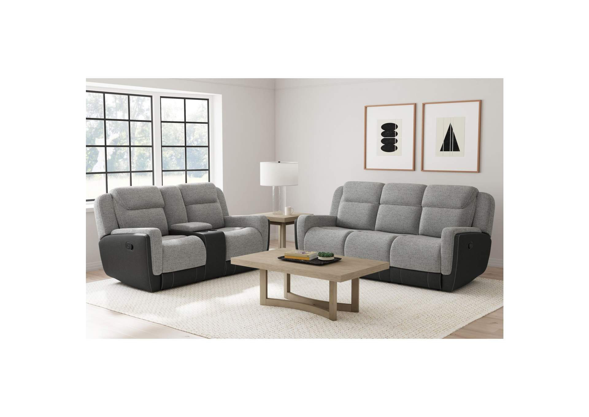 Hornet 2 Piece Living Room Set In Rancho Grey - Sofa Loveseat image 1