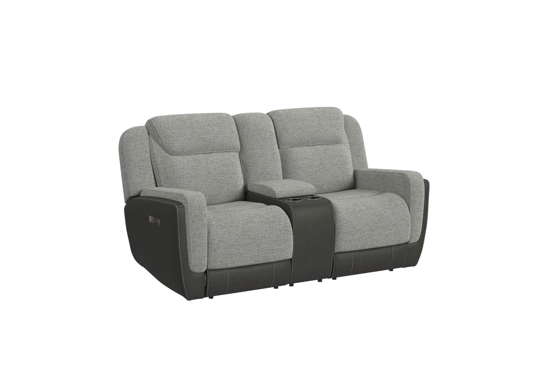 Hornet P2 Glider Loveseat With Console In Rancho Grey image 3
