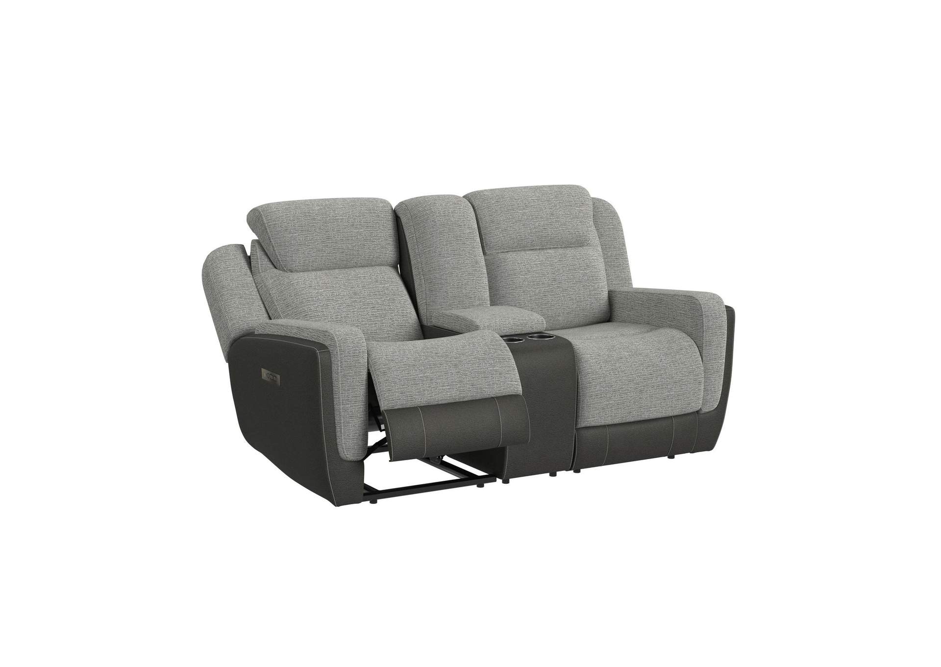Hornet P2 Glider Loveseat With Console In Rancho Grey image 4