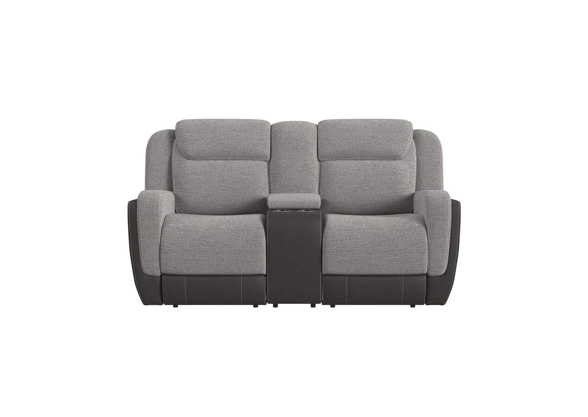 Hornet P2 Glider Loveseat With Console In Rancho Grey image 5