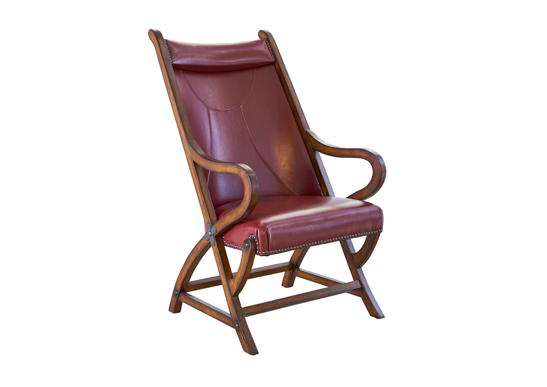 L761 Hunter Chair And Ottoman - Cherry