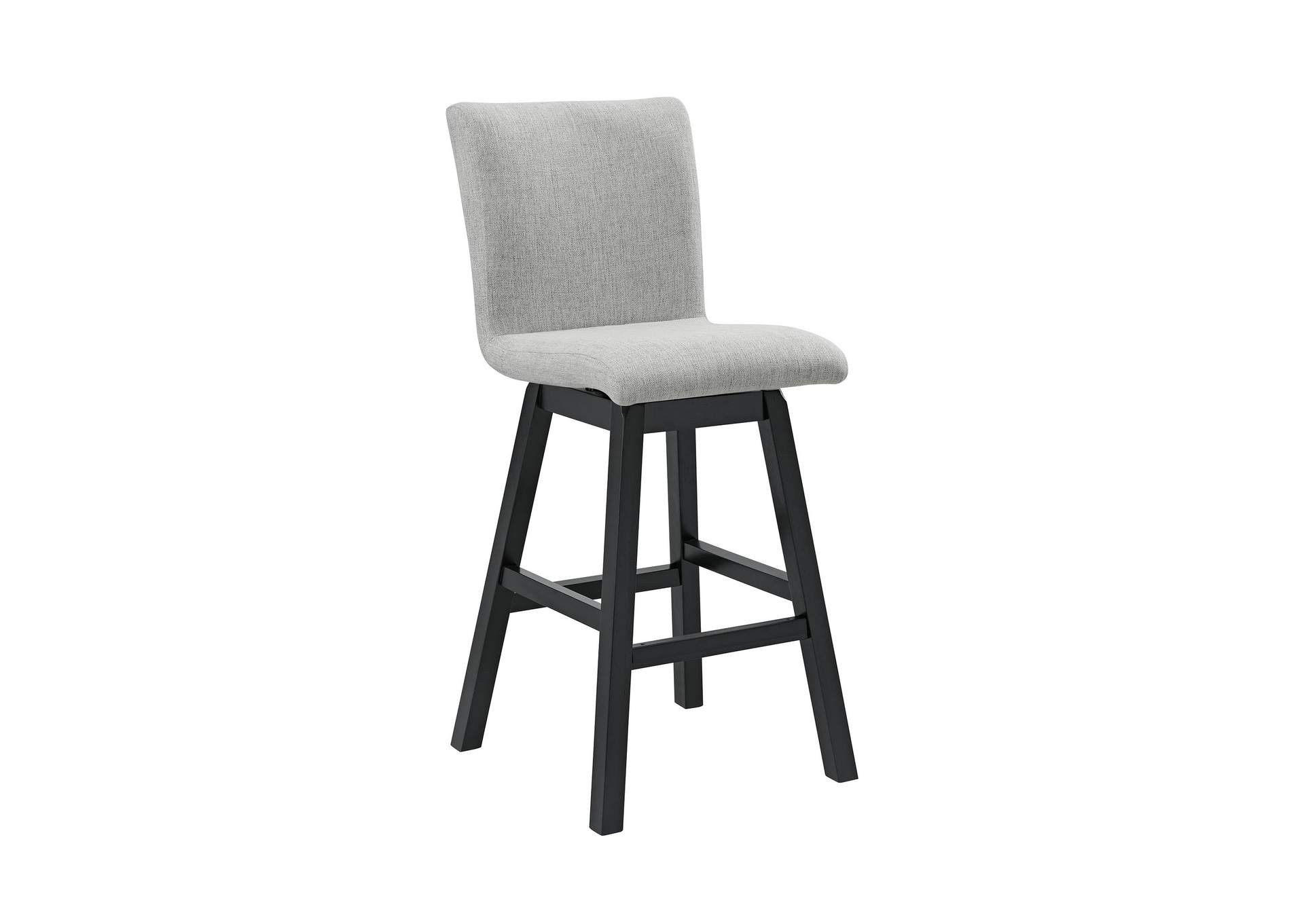 Huntsville Swivel Bar Chair With Palmer Smoke In Black 2 Per Carton image 4