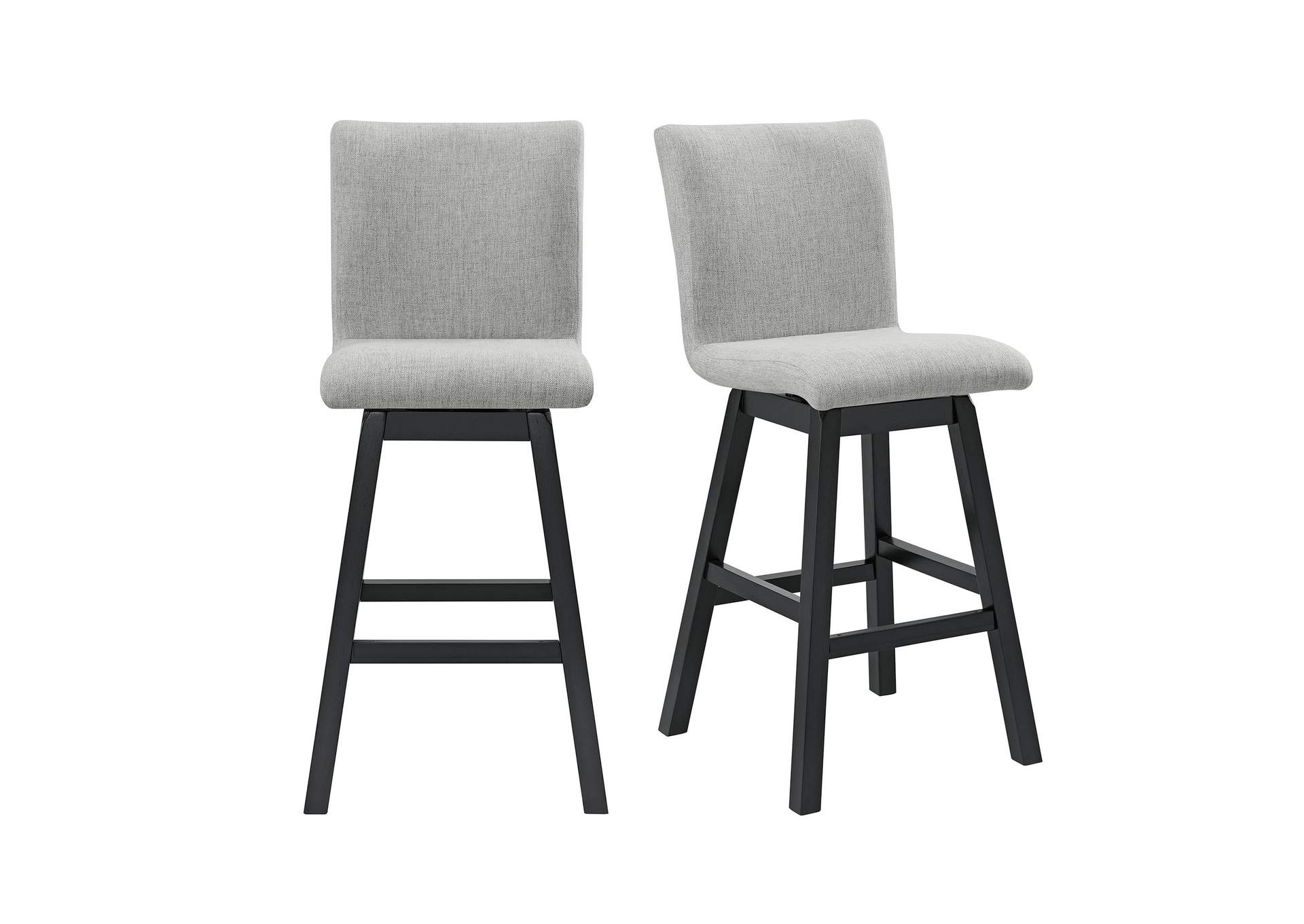 Huntsville Swivel Bar Chair With Palmer Smoke In Black 2 Per Carton image 3
