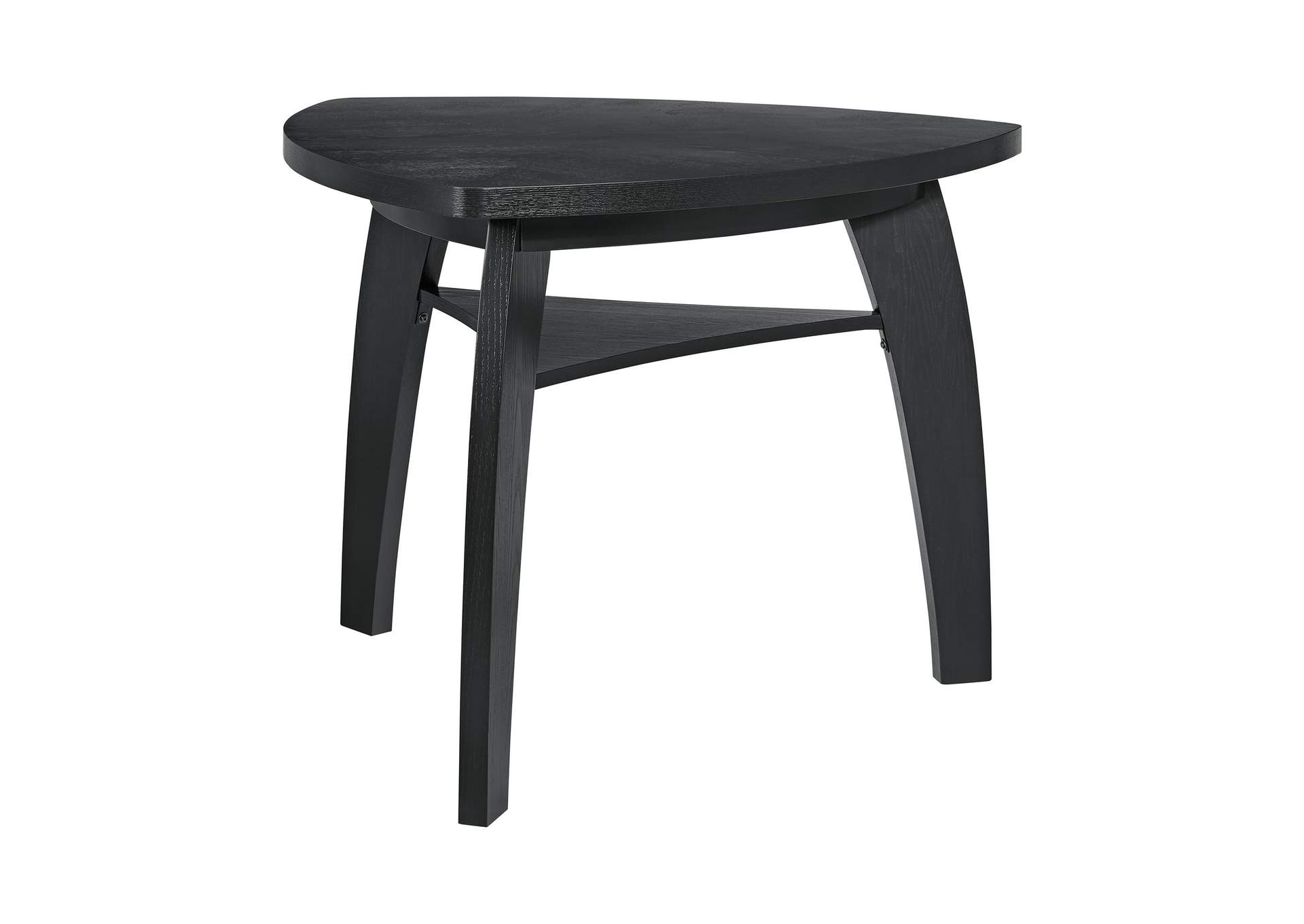 Huntsville Triangle Bar Table With Black Wood Top In Black image 3