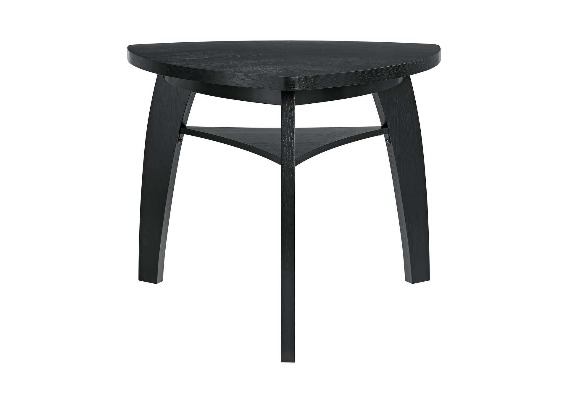 Huntsville Triangle Bar Table With Black Wood Top In Black image 4