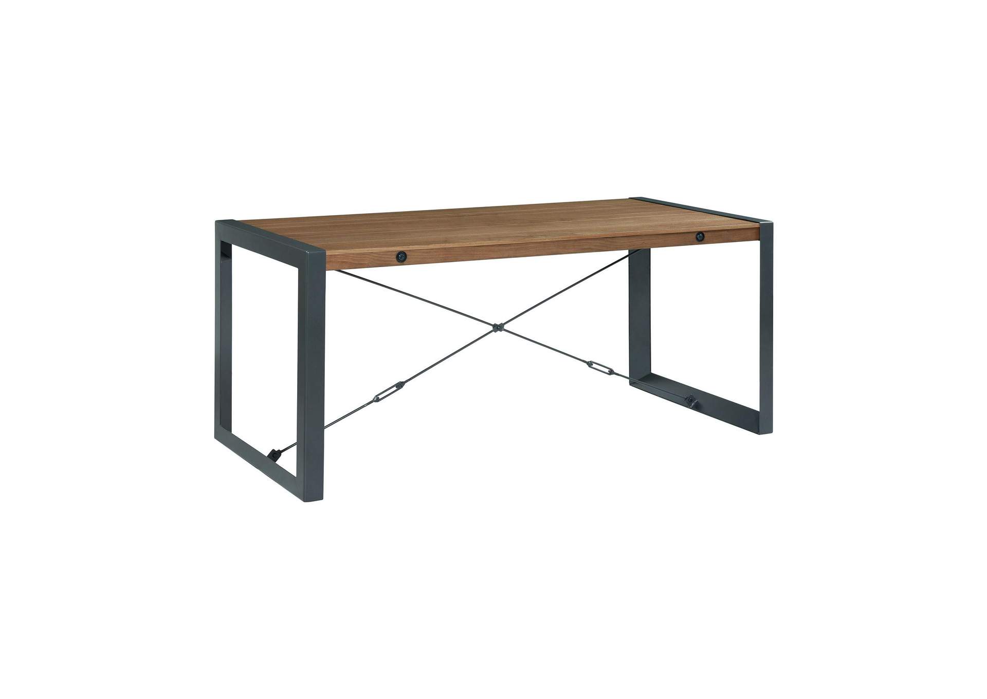 Industrial Rectangular Dining Table In Walnut image 8