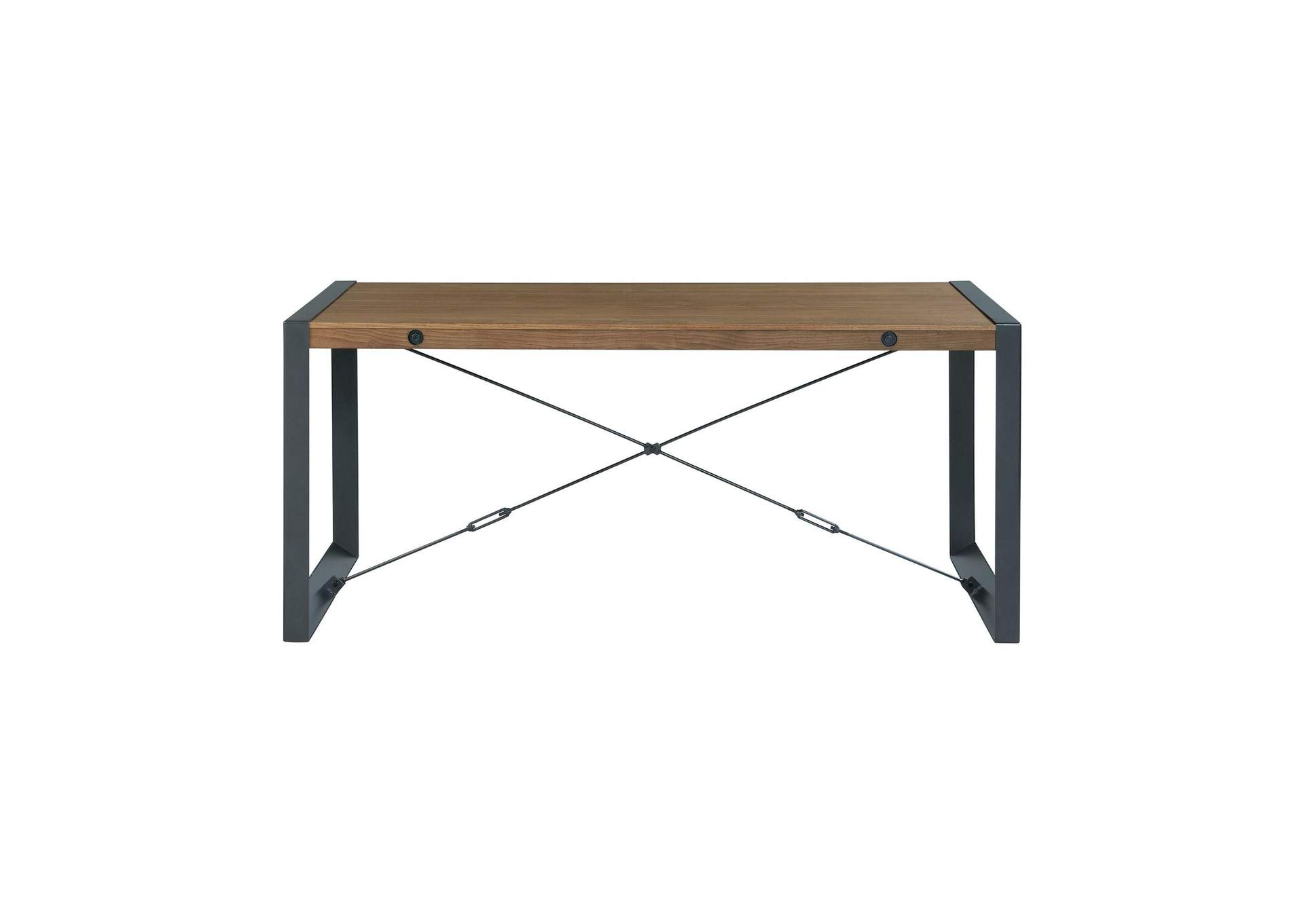 Industrial Rectangular Dining Table In Walnut image 9