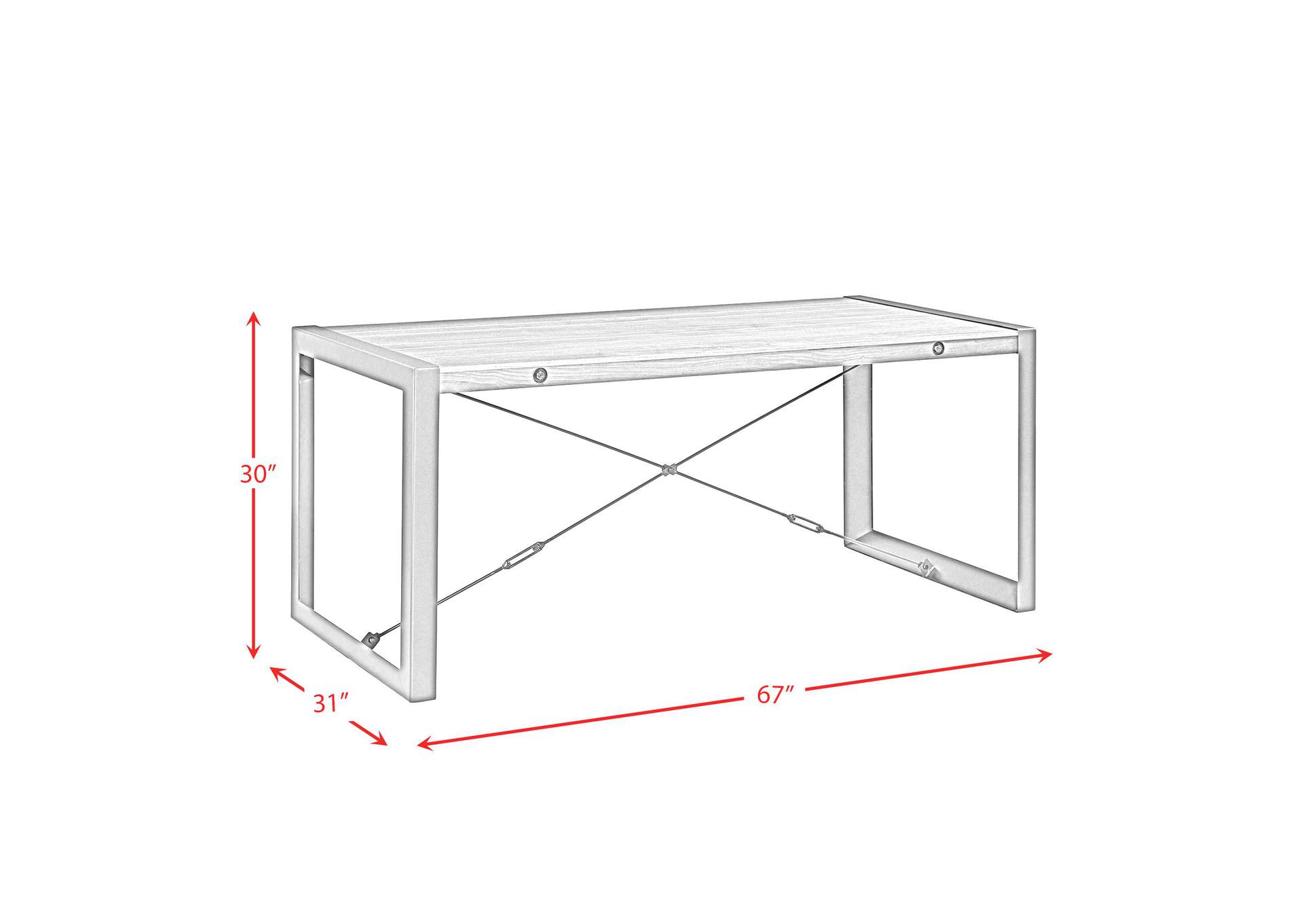 Industrial Rectangular Dining Table In Walnut image 4