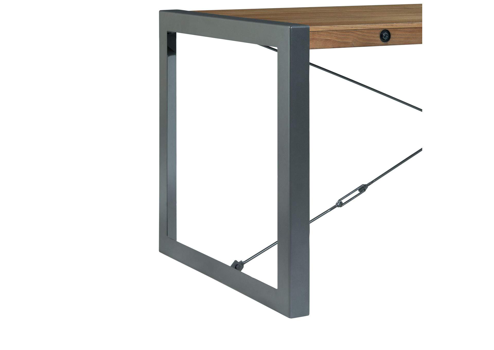 Industrial Rectangular Dining Table In Walnut image 3