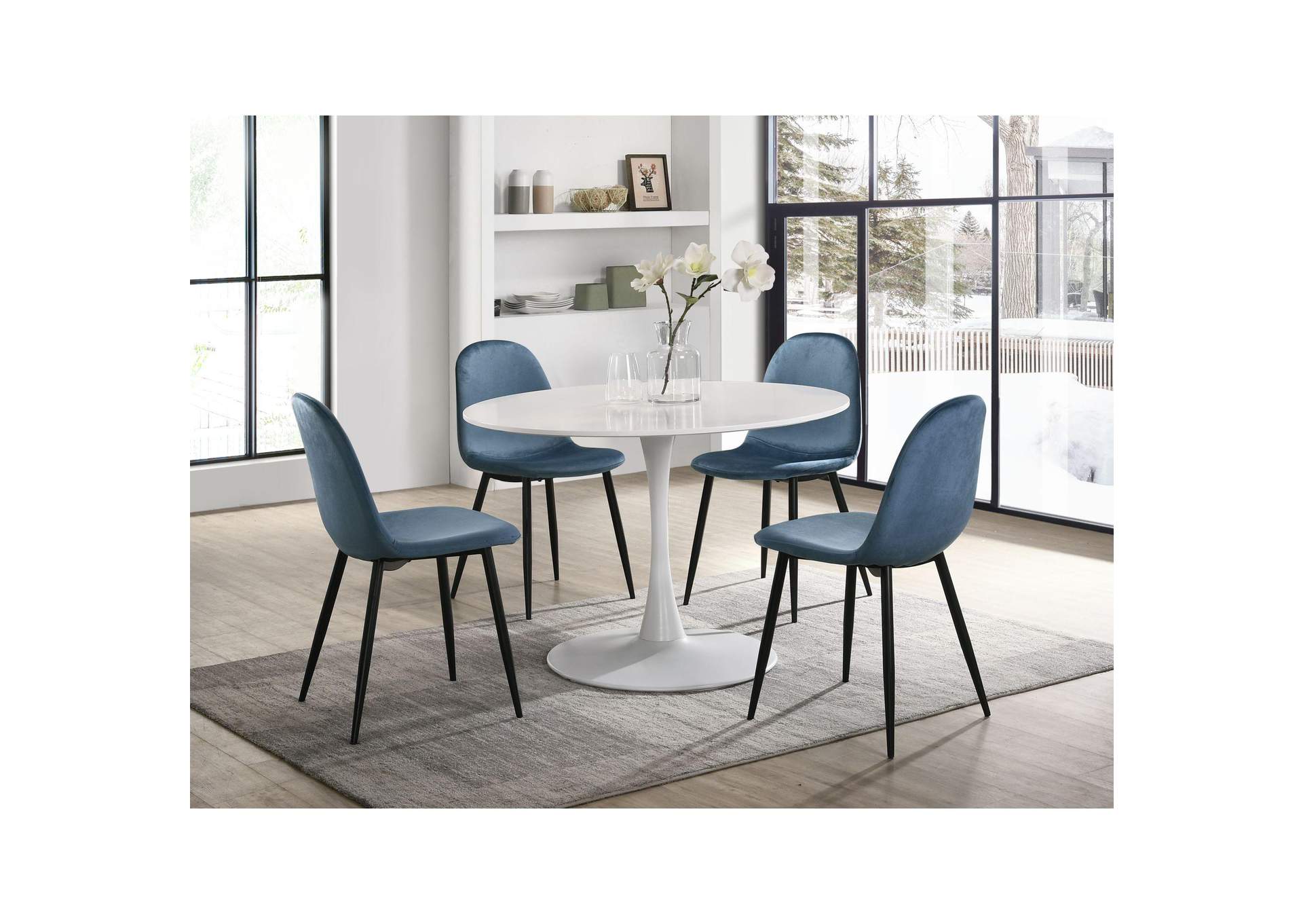 Isadora 42 Round Dining Table In White 3A image 1