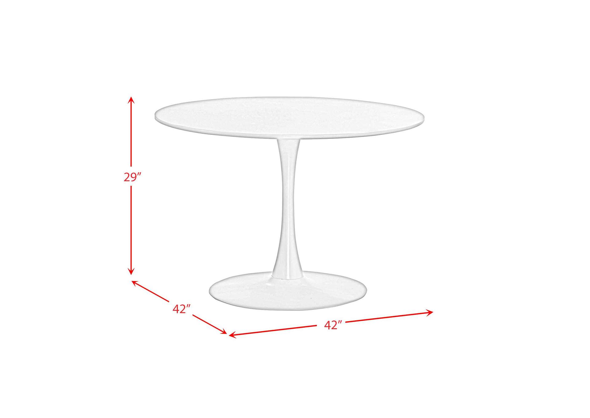 Isadora 42 Round Dining Table In White 3A image 6