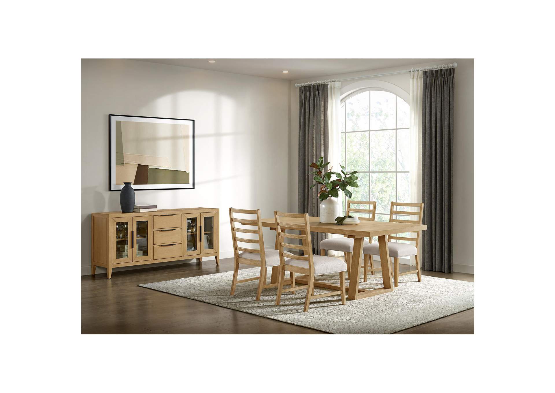 Island Rectangular Dining Table With 18 Leaf In Natural image 1