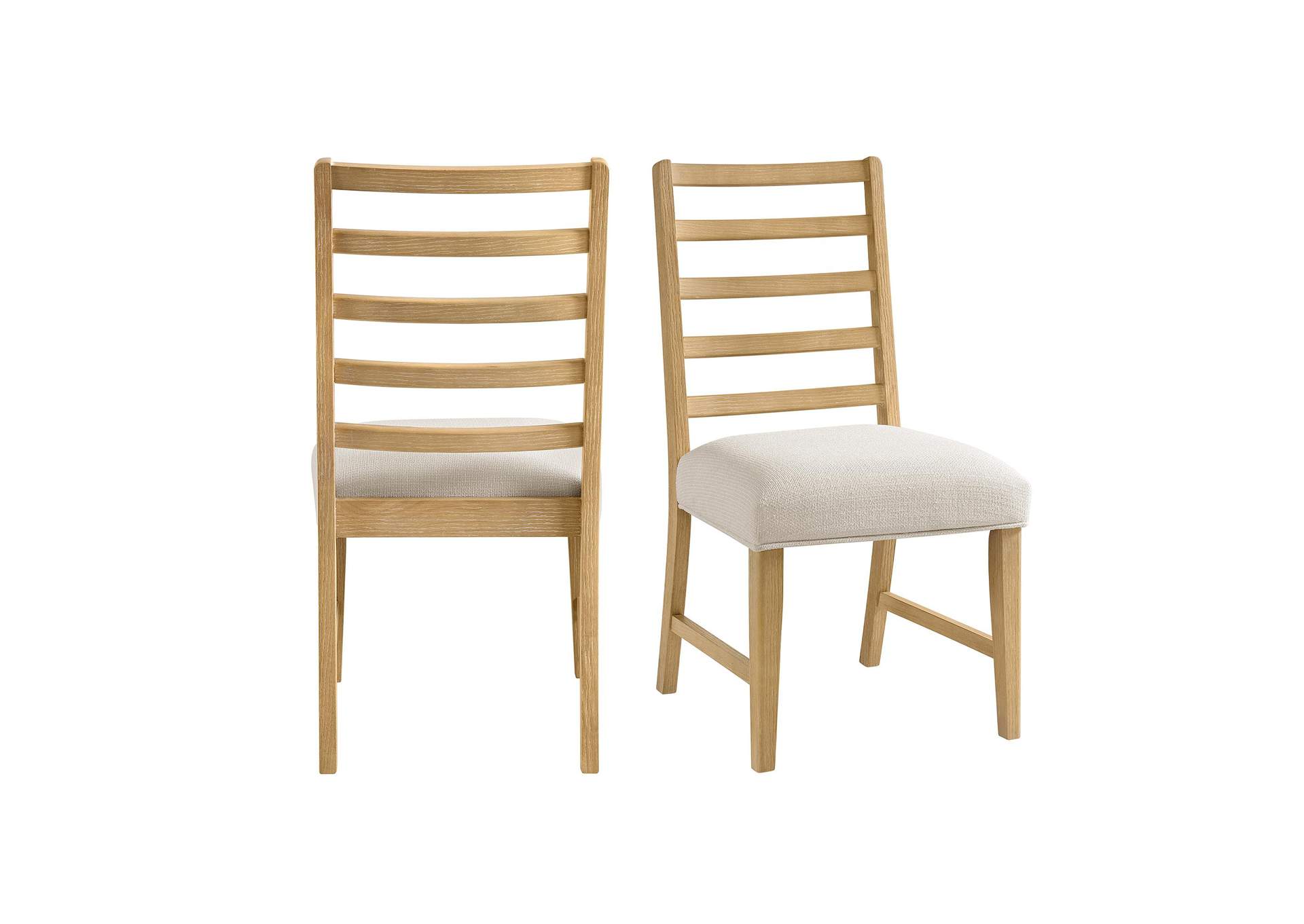 Island Ladder Back Dining Side Chair With Noha Ivory Fabric In Natural 2 Per Carton image 3