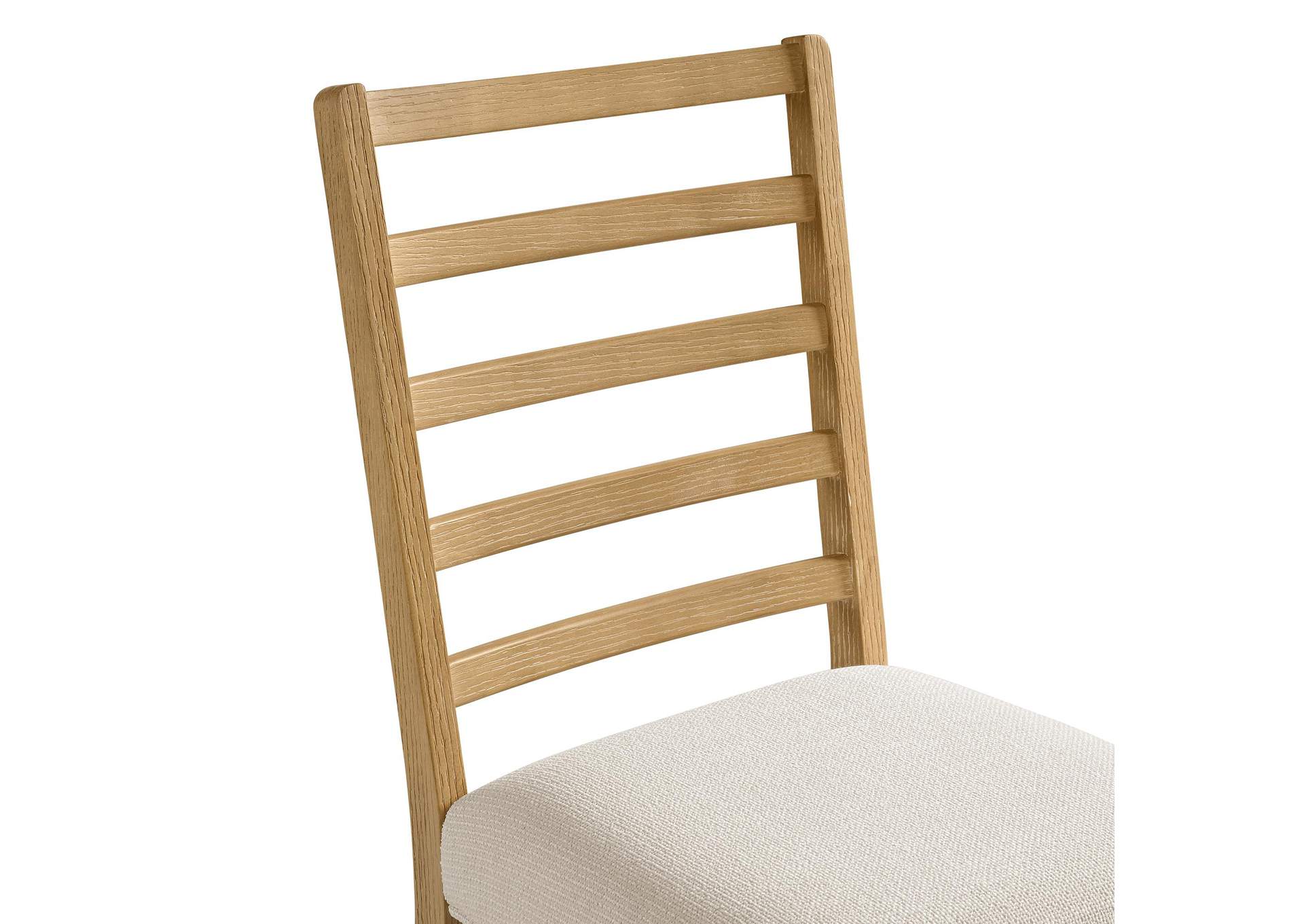 Island Ladder Back Dining Side Chair With Noha Ivory Fabric In Natural 2 Per Carton image 4