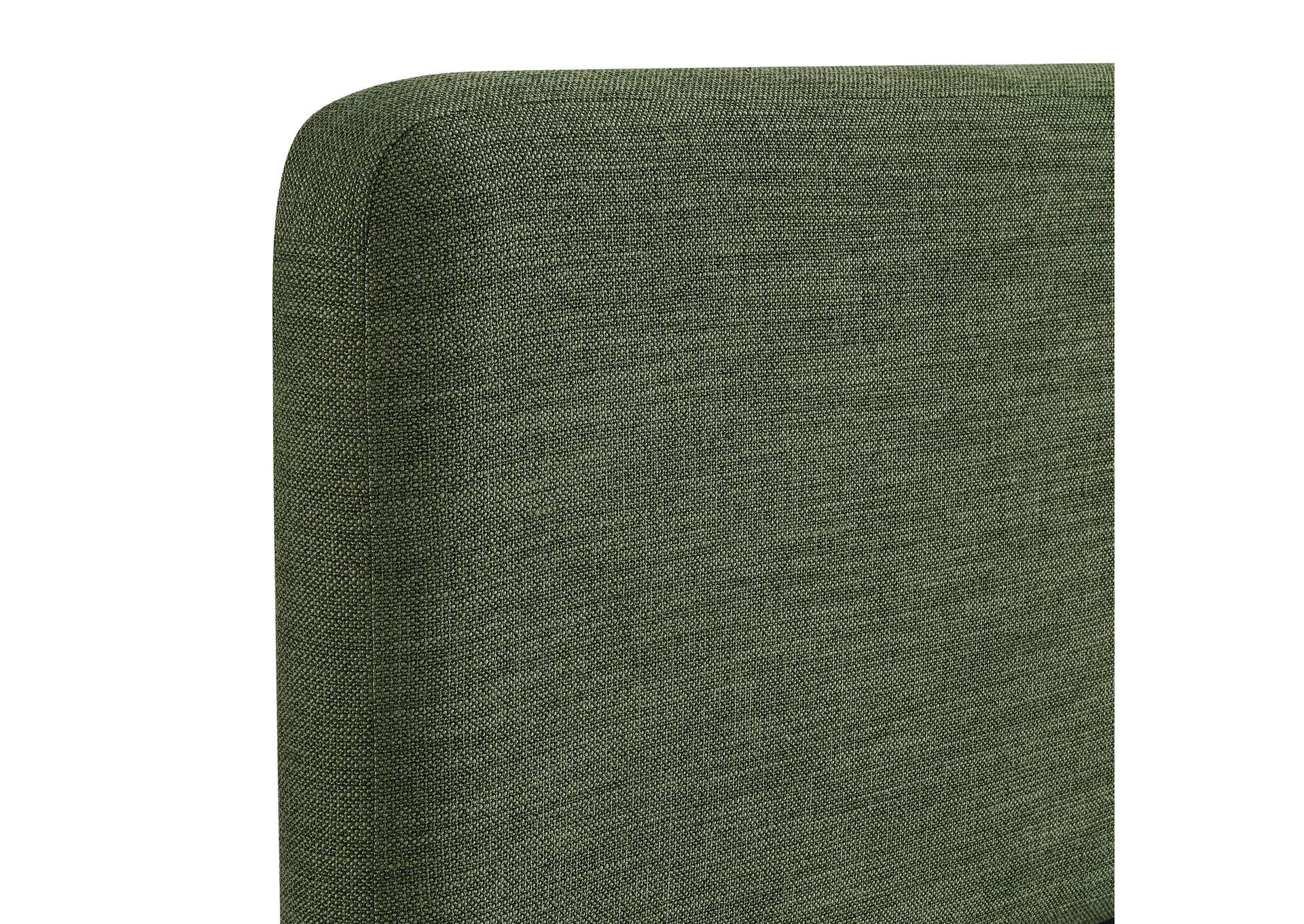 Island King Upholstery Panel Bed In Noha Green Fabric image 3