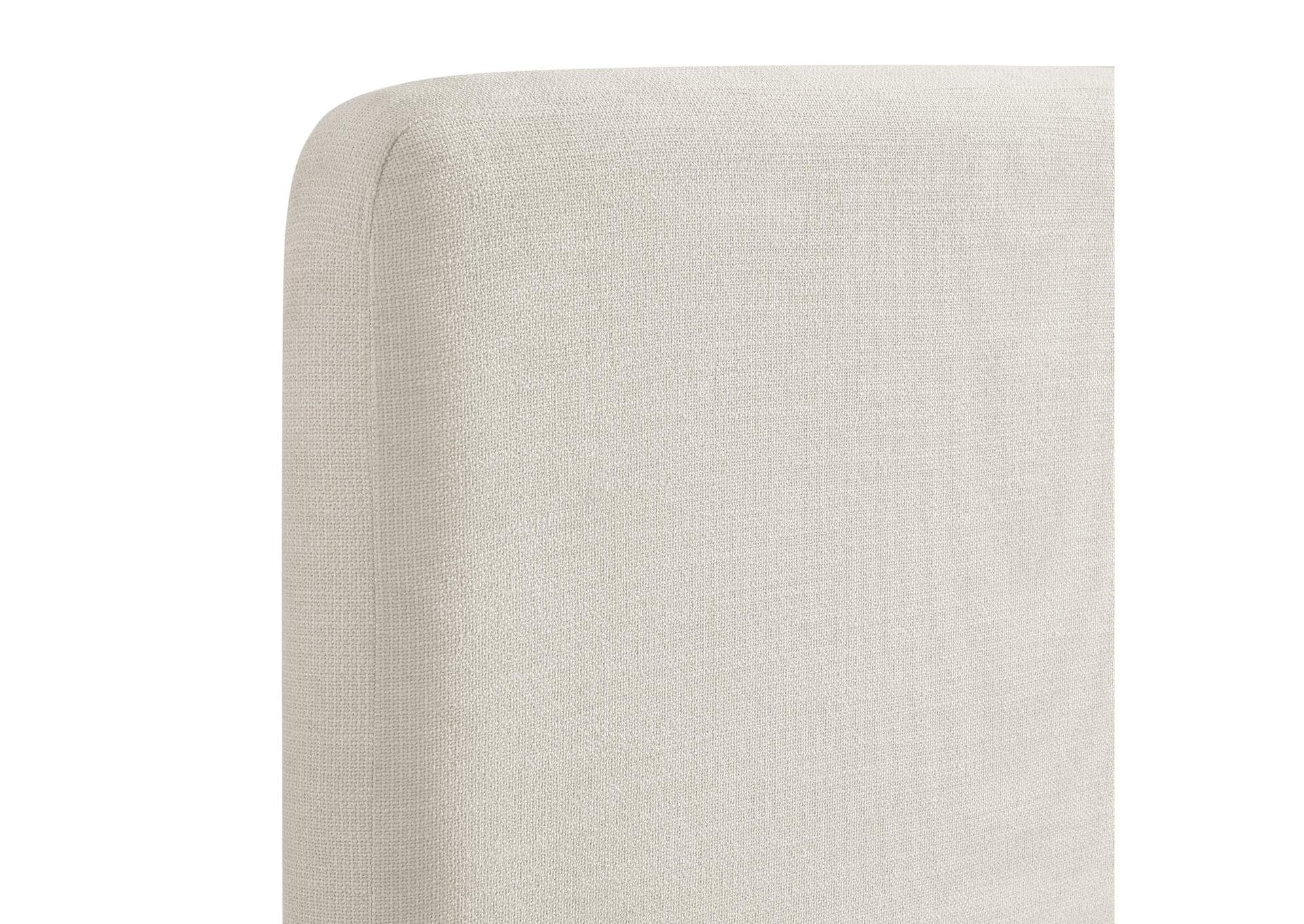 Island Queen Upholstery Panel Bed In Noha Ivory Fabric image 3