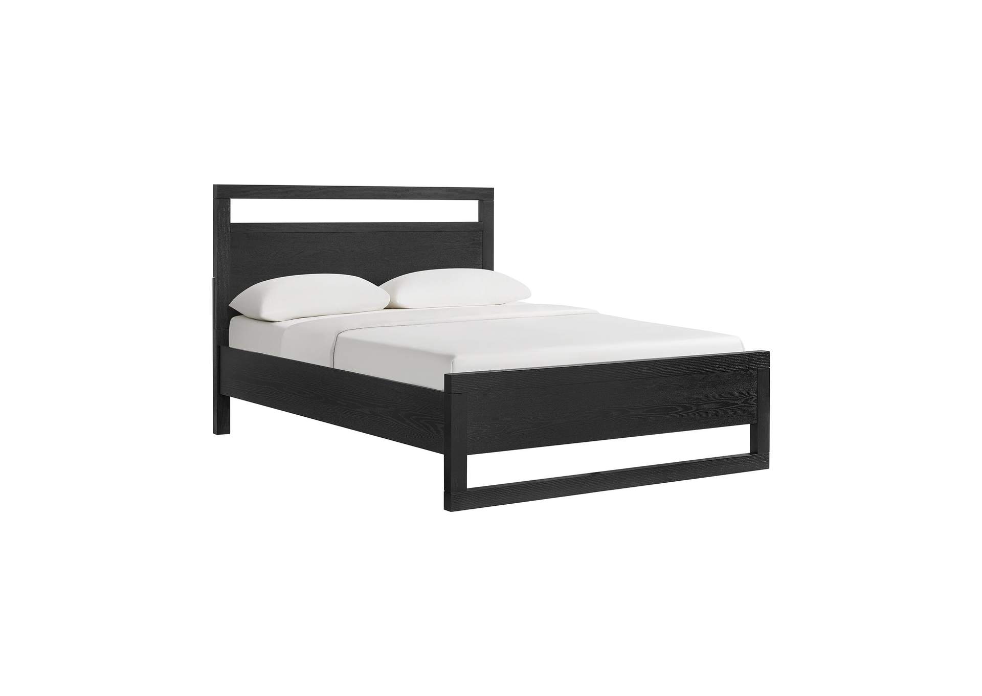 Island Queen Wooden Panel Bed In Black image 5